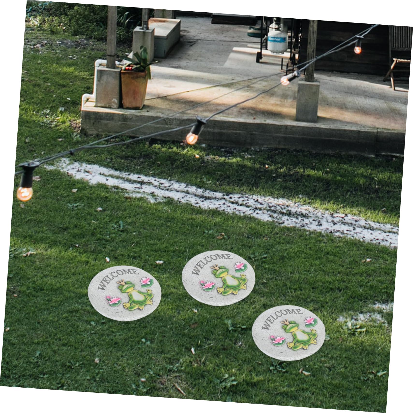 Toyvian Piedras de Paso para Jardín Decorativas Piedra de Paso Redonda de Cemento Pedal para Paisajismo de Jardín Decorativa para Césped