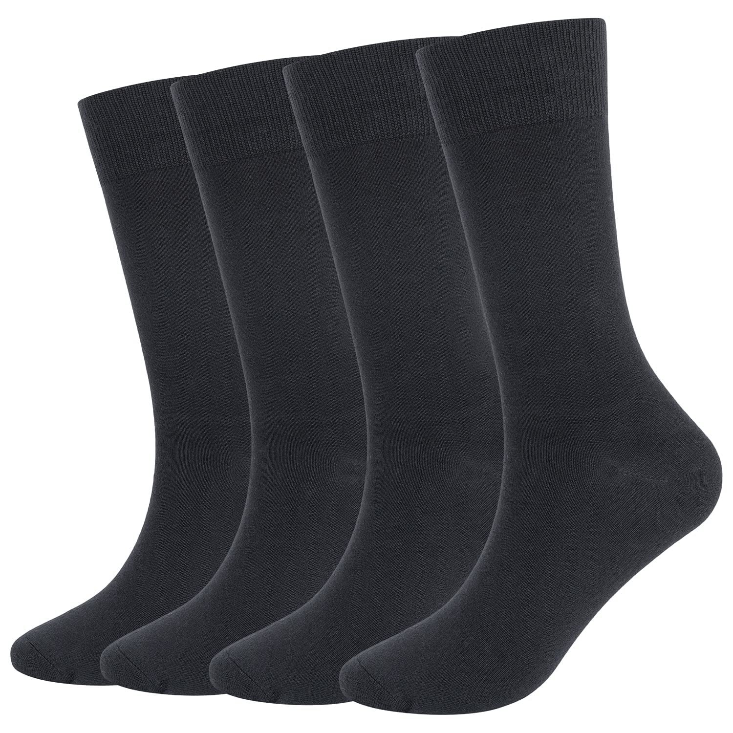 Men's Dress Socks 4 Pack Crew Business Casual Sock Moisture Wicking Super Soft