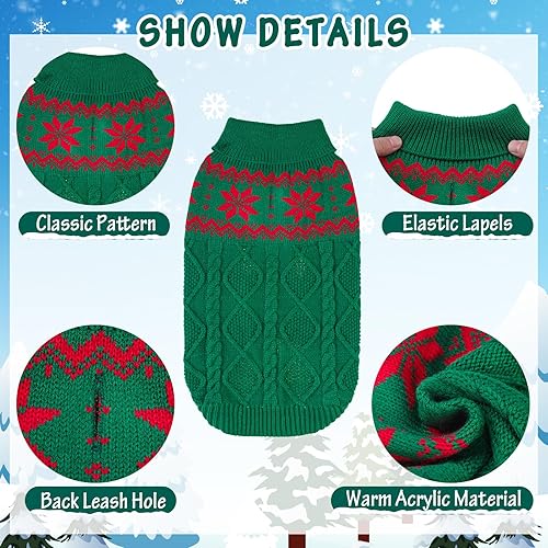 Miniatura 3 de Suéter cálido de invierno para perro, ropa para mascotas para clima frío, para perros pequeños, medianos y grandes, para interiores y exteriores,