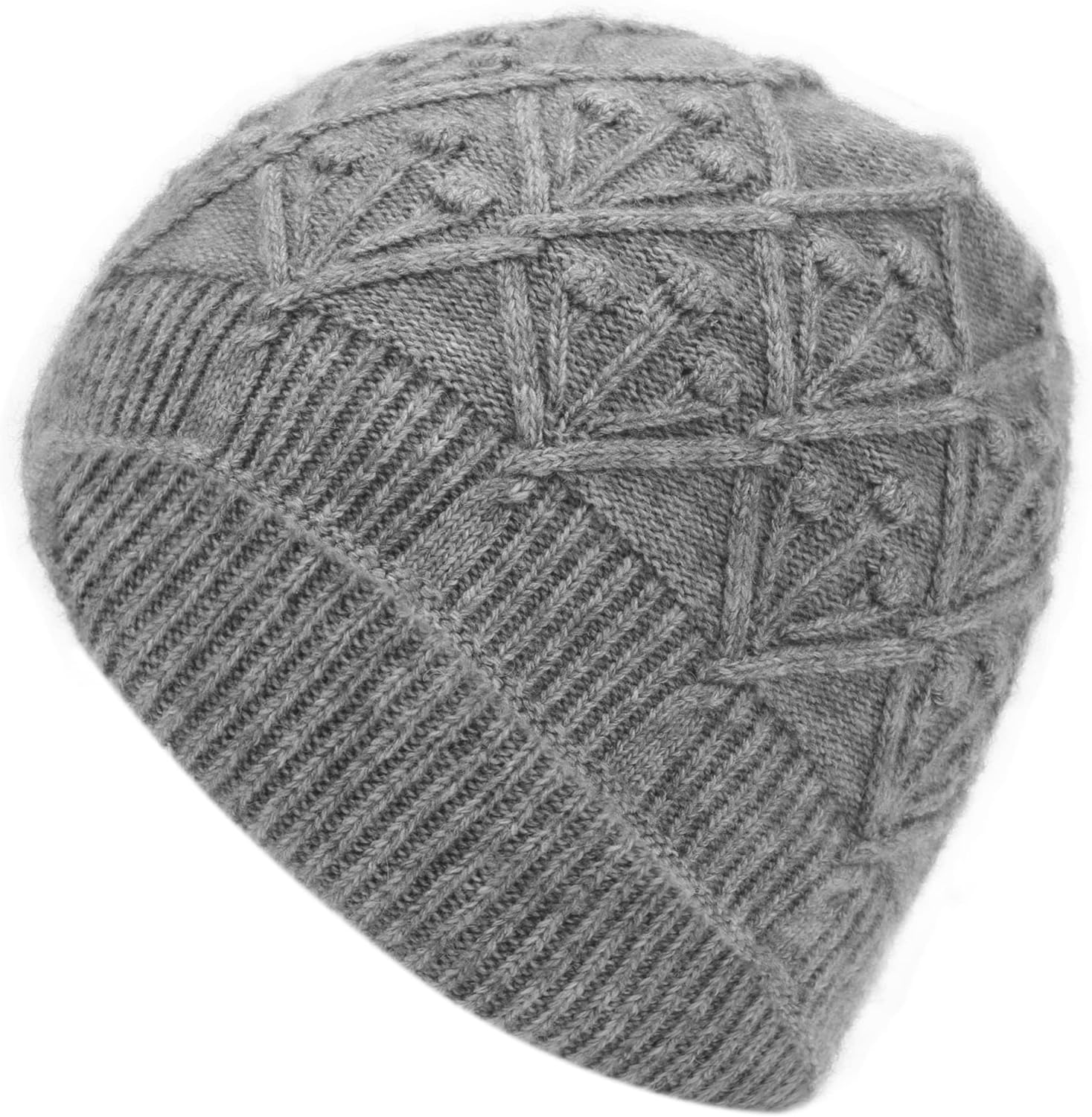 Women & Men Double-Layer Cashmere Wool Blend Warm Winter Slouchy Knit Beanie Stocking Cap Ski Hat for Women Men