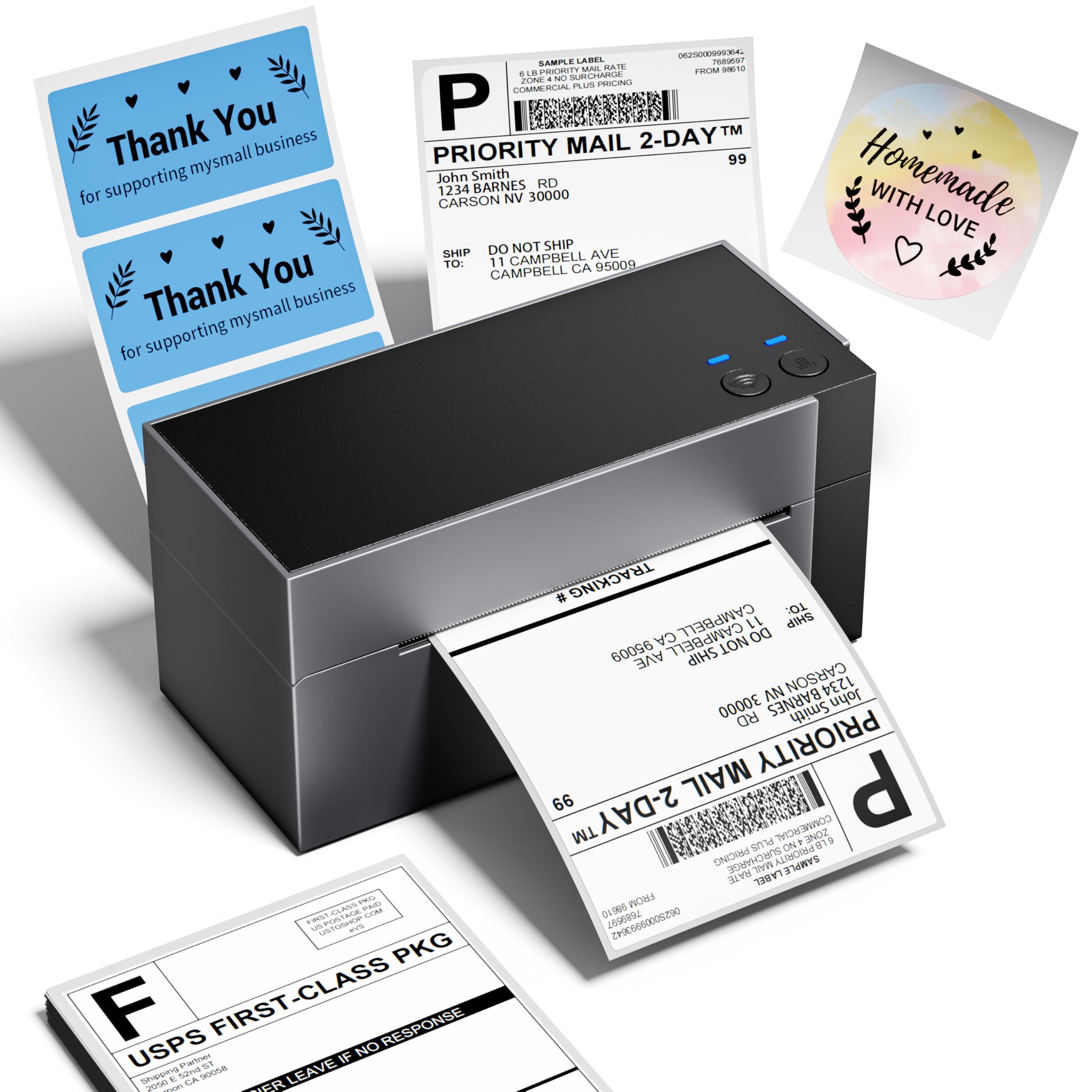 Phomemo WiFi Thermal Label Printer, 300DPI 4x6 for Small Business, Pink Wireless Thermal Label Printer for Shipping Packages, Compatible with Shopify, USPS, Amazon