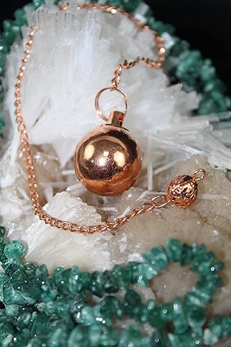 Miniatura 3 de Jet Round Ball Cobre Plateado Metal Péndulo Curación Radiestesia Metafísica Respuestas Espirituales 200 PÁGINA E-BOOK NOMBREADO "CRISTALES, MI