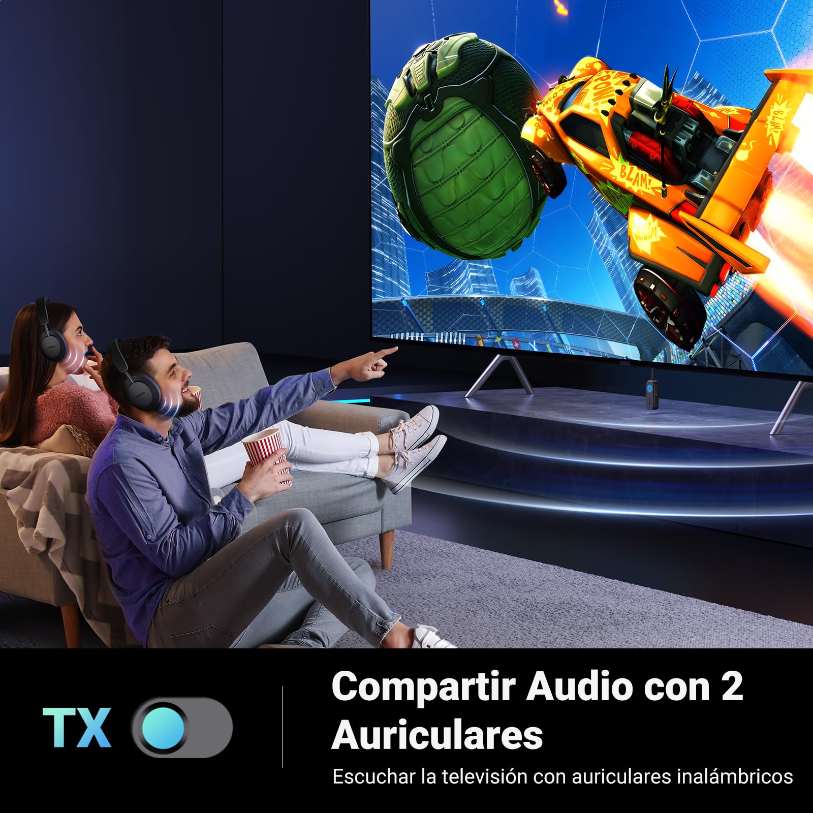 UGREEN aptX Adaptador Bluetooth 2 en 1 Transmisor Receptor 5.3 Audio Jack 3,5mm para TV Coche Altavoz Auriculares Amplificador Móvil PC
