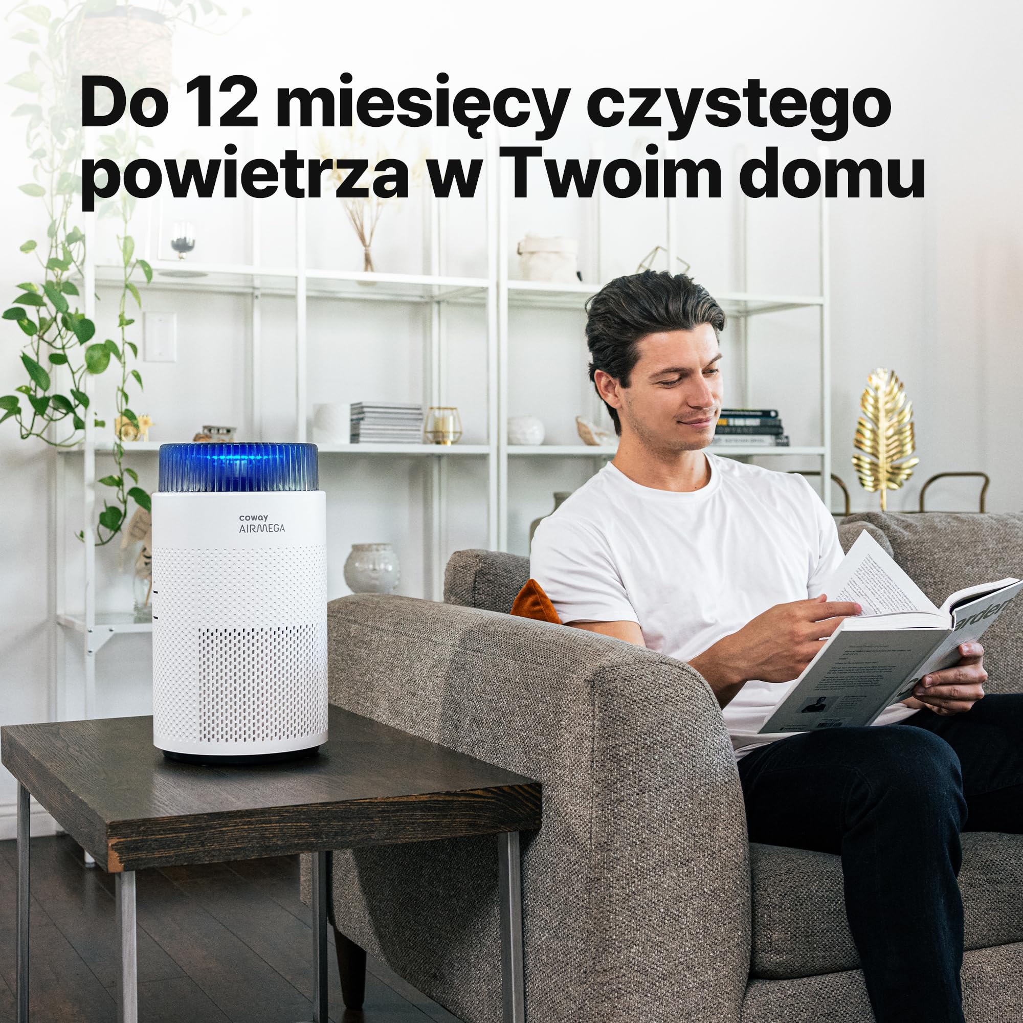 COWAY Oryginalny filtr wymienny do Airmega 100, filtr wstępny 3 w 1, True HEPA, filtr dezodoryzujący, długotrwały filtr do 12 miesięcy, biały