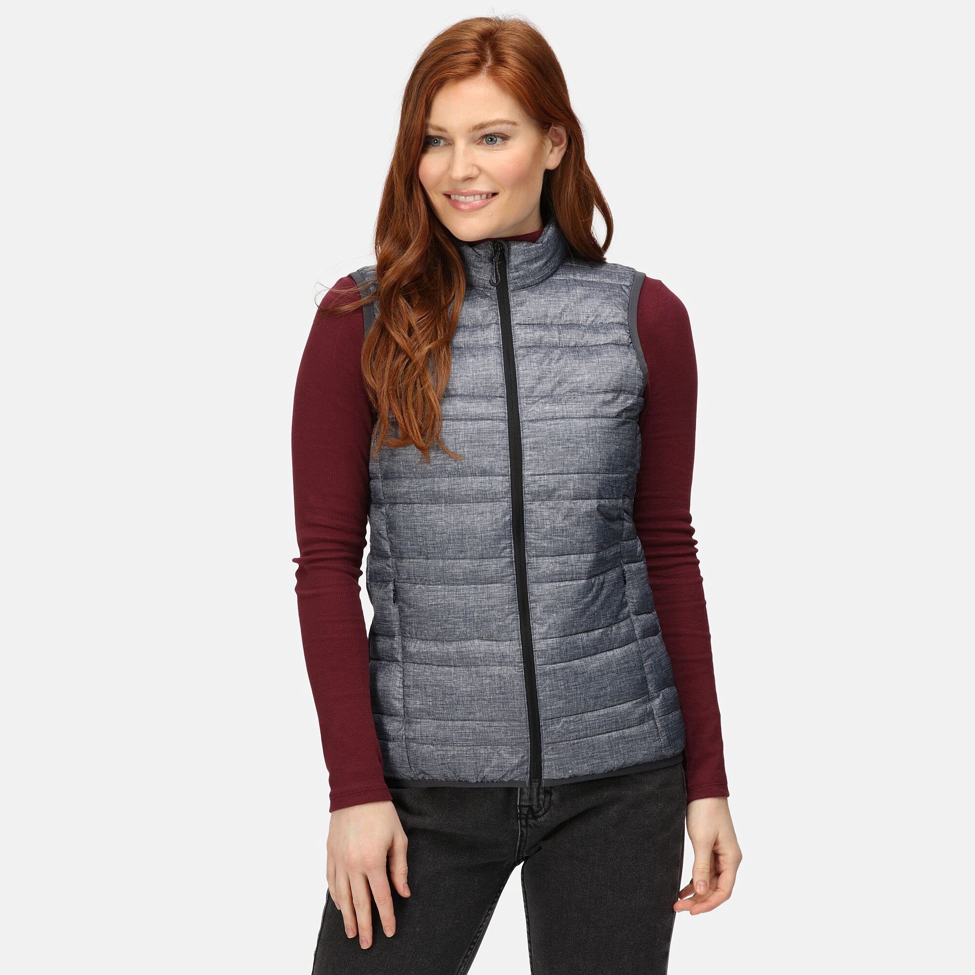 Regatta Professional Firedown - Scaldino termico da donna idrorepellente, perfetto per attività all'aperto, passeggiate, escursioni e campeggio, Grigio mélange (nero), 50