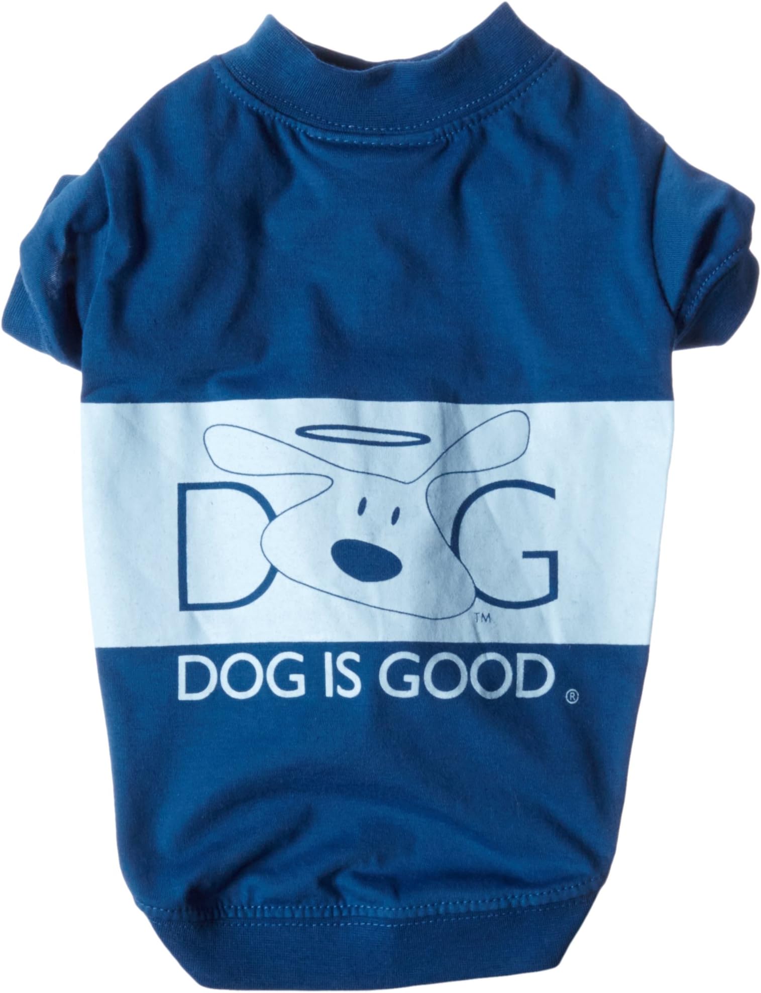 DogIsGood Halo Dog Tee, Small/Medium, Blue