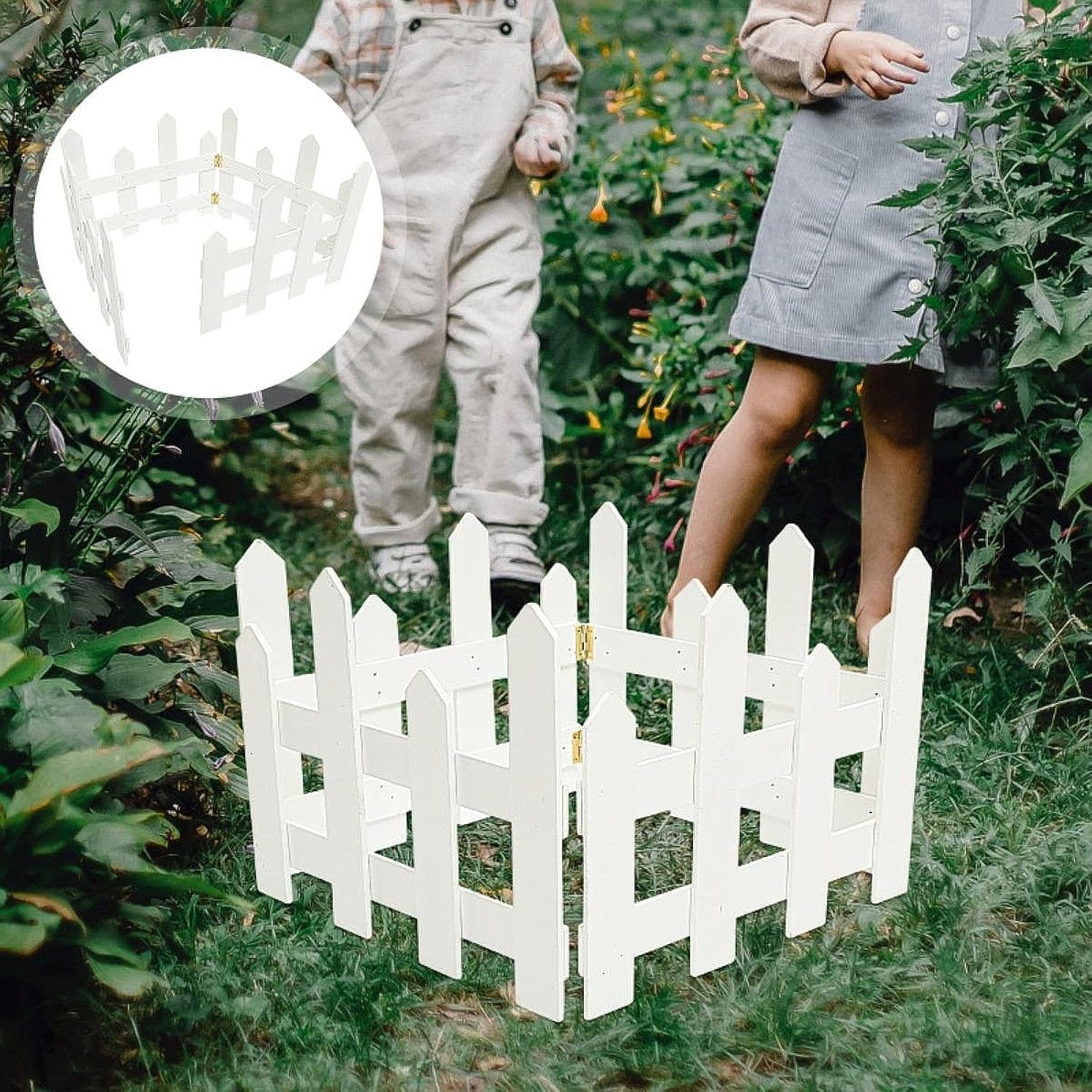 クリスマスツリーフェンス ガーデンピケットフェンス ポータブル装飾クリスマスツリーバリア ウェディングペット用 芝生のゲートファミリ