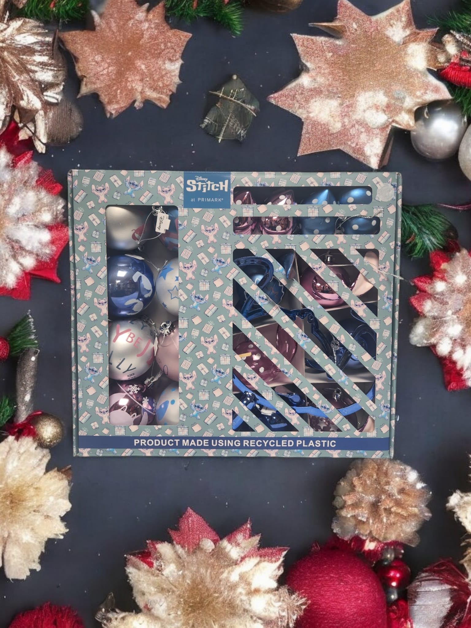 Disney Stitch Kugeln, 25 Stück, Stitchmas Weihnachtsbaum, bruchsichere Ornamente mit Aufhängeschlaufe für Urlaub und Party-Dekoration