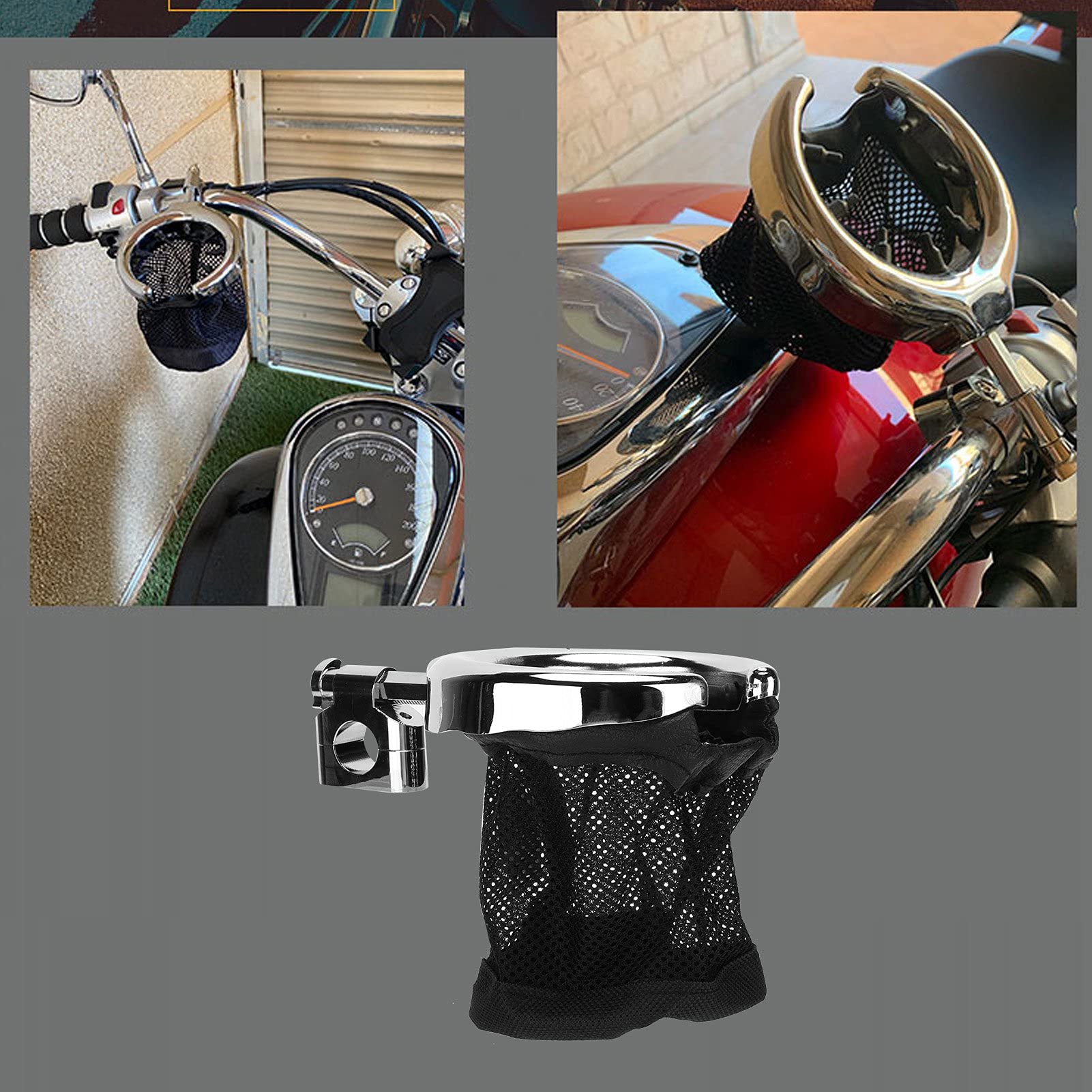 Kierownica motocykla Uchwyt na kubek Składany Składany 7 wewnętrznych gumowych kół zębatych Uniwersalny 22 mm 0,9 cala Kierownica Uchwyt na butelkę z wodą do motocykla Rower Stop