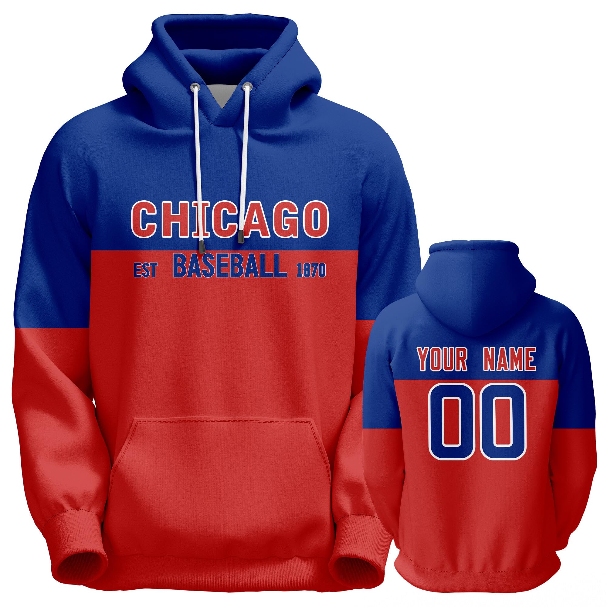 Kcivooh Customized Baseball Hoodie Personalized City Color Match Baseball Hooded Sweatshirt Gift For Men Women Youth S-5XL