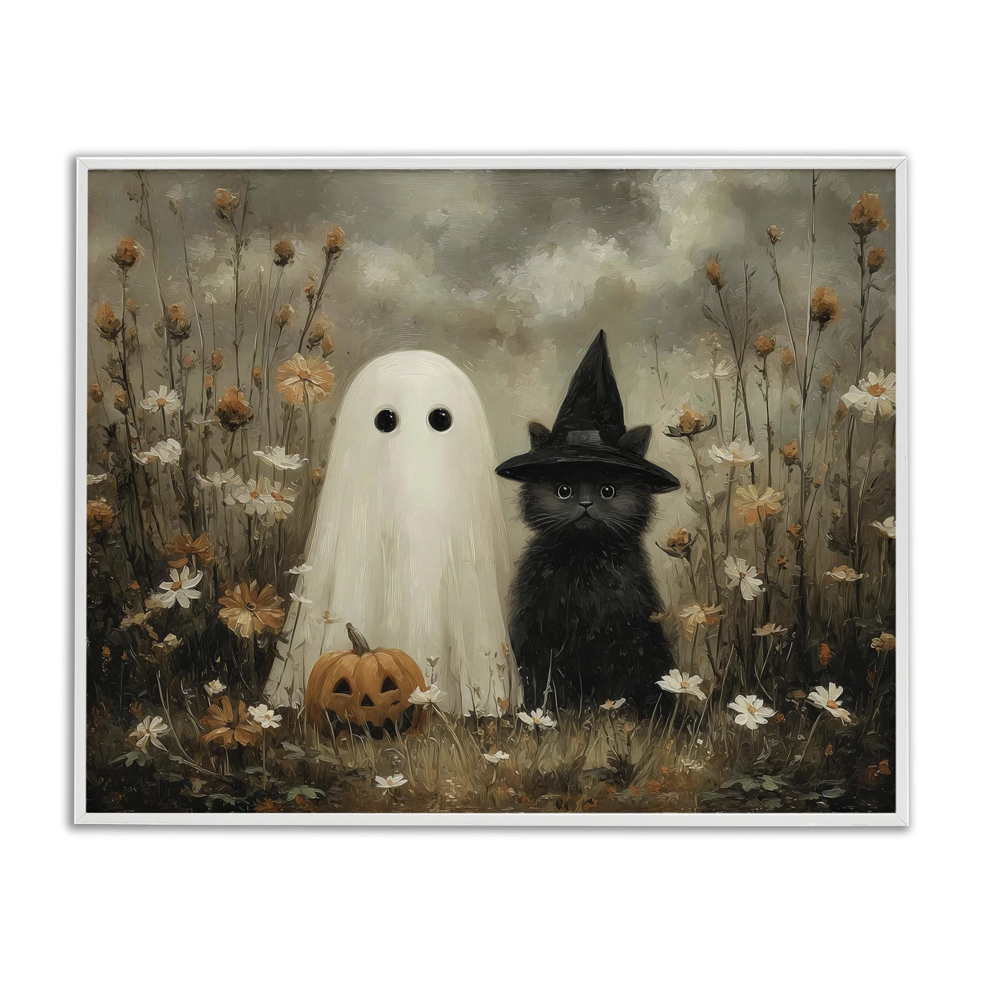 Tableau chat noir et fantôme Arlington Prints Stupell Industries 40x50 cm