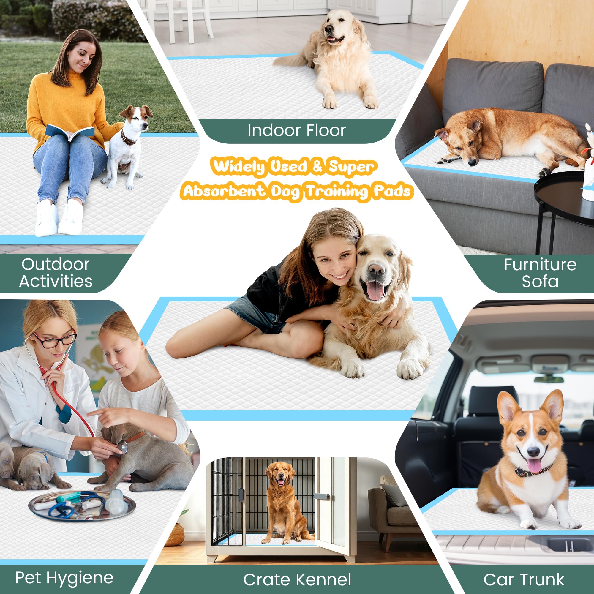 Almohadillas de entrenamiento extra grandes para perros de 28 x 34 pulgadas, 30 unidades, almohadillas para orina de mascotas súper absorbentes para perros, de secado rápido y a prueba de fugas,
