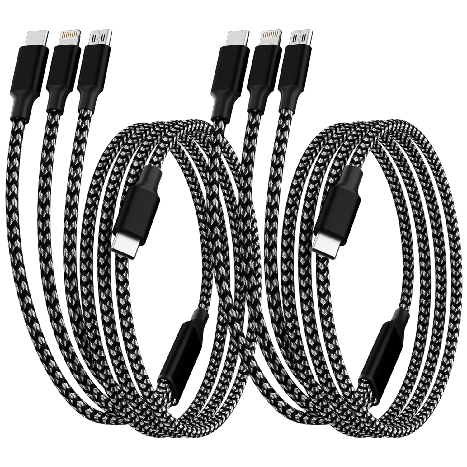 USB C Multi Charging Cable, 3 in 1 Charging Cords for Multiple Devices