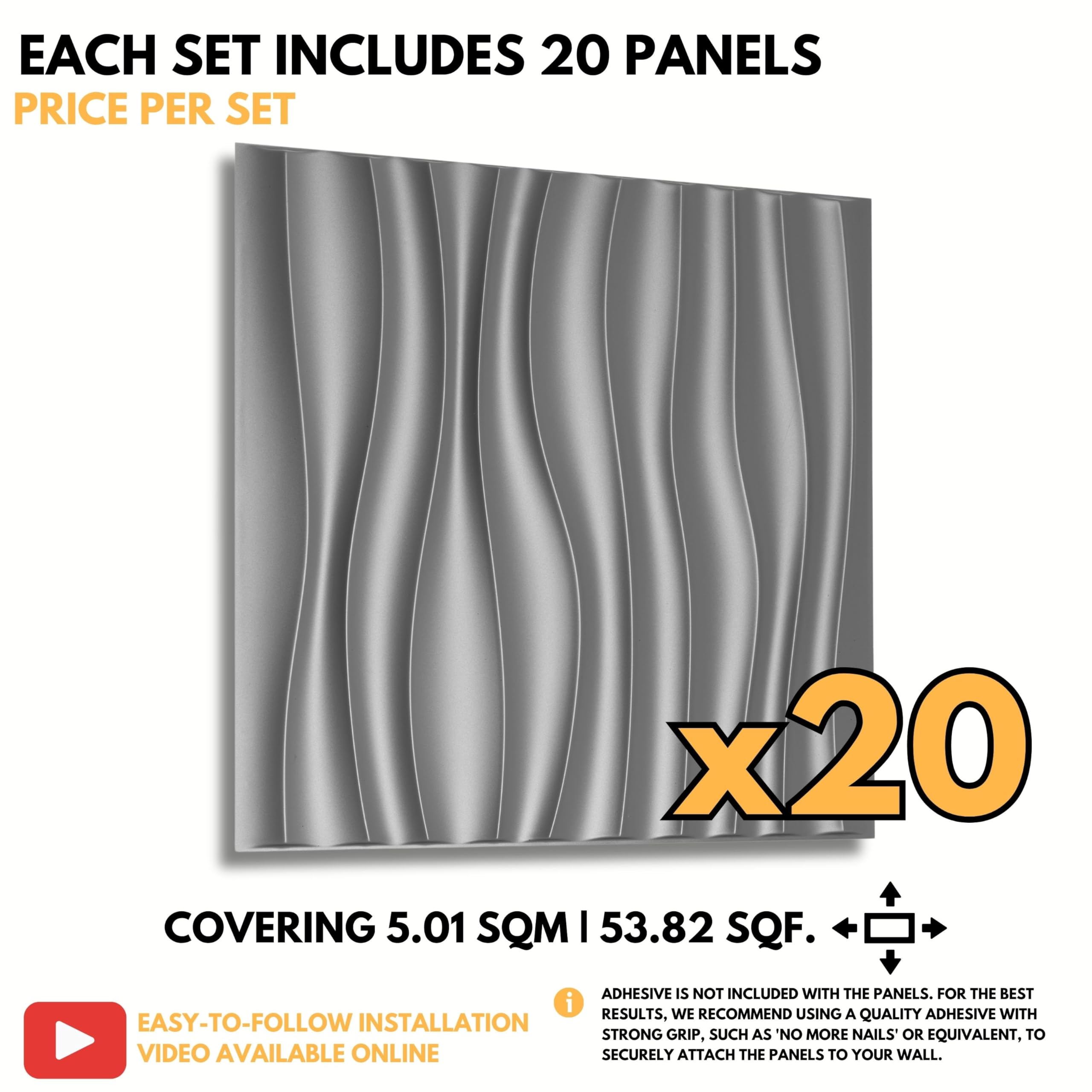 Wall Panels Self Adhesive Pvc Wave Board Textured 3d Wall Panels Big ...