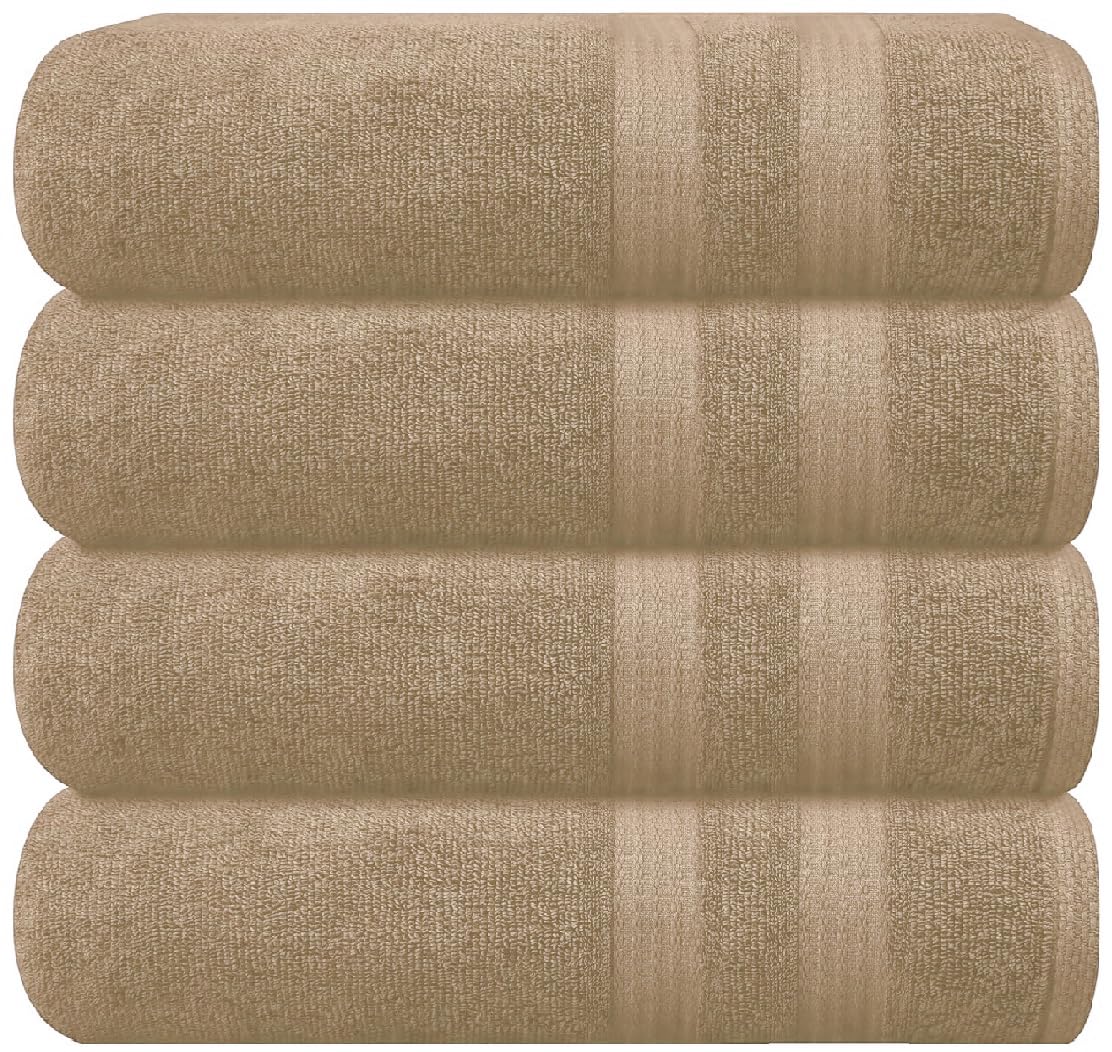 WovenWonder Pack of 4 Hand Towel 100% Pure Egyptian Cotton Hotel Quality Super Soft (800GSM - 50 X 80 CM) Extra Large Hand Towels Fast Drying & Heavyweight (Latte, Hand Towels 4 Pack)