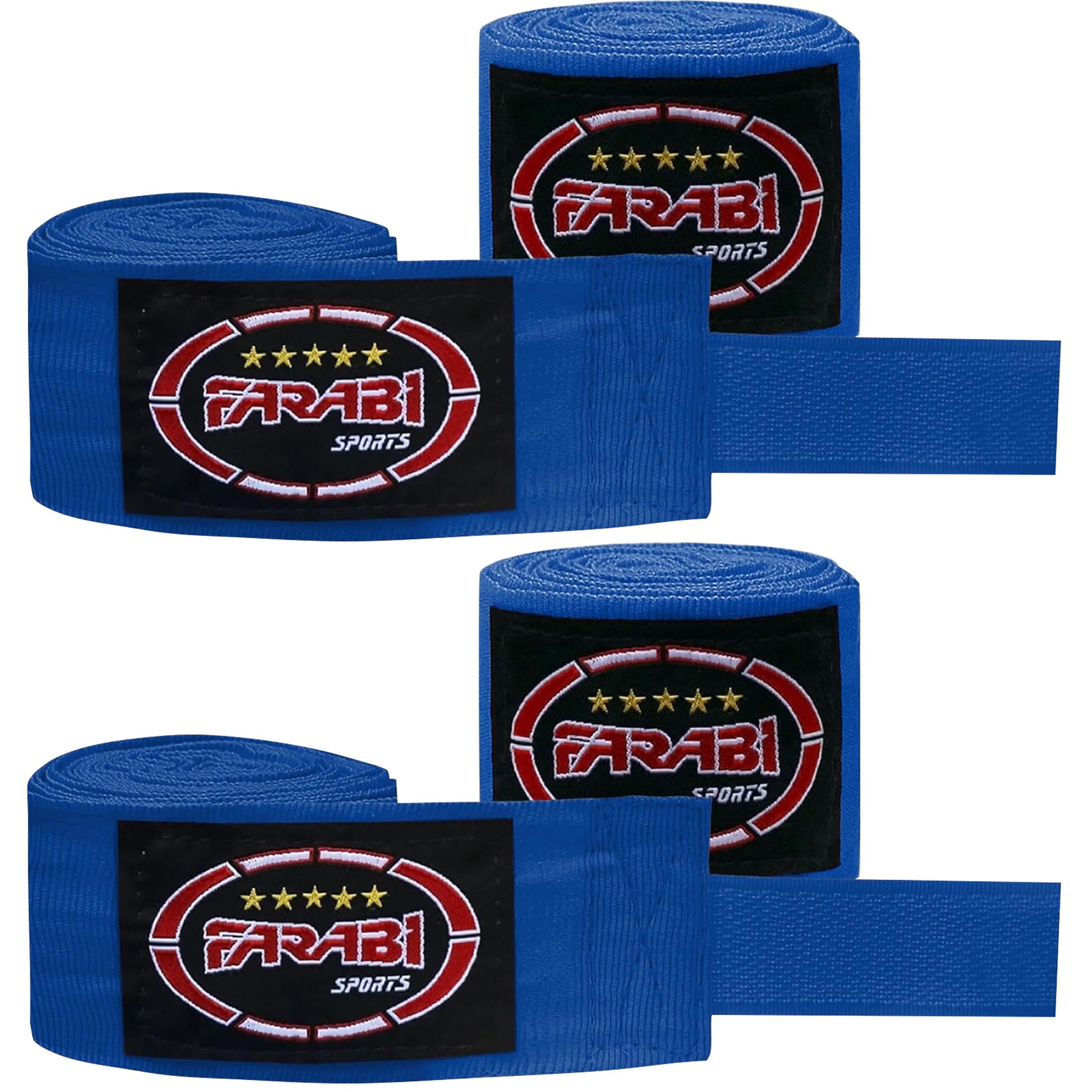 Farabi Sports Kids Boxing Hand wraps 2.5 Meters Long Boxing Wraps with Pair for MMA, Muay Thai, Training, Kickboxing and Combat Sports (Blue (Pack of 2))