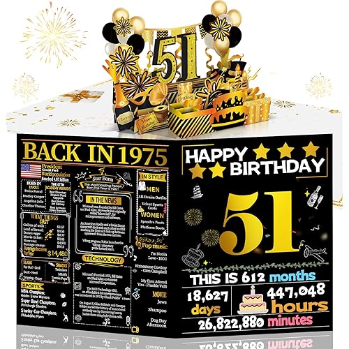 Miniatura 114 de Joycard Tarjeta de cumpleaños número 42 para mujeres y hombres, regalo de feliz cumpleaños 3D desplegable para ella y él, divertidas decoraciones