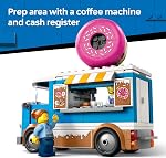 LEGO City Camion de Donuts - Jouet de Construction pour Enfants, Garçons et Filles, Âges 5+ - Stand de Donuts Mobile avec 2 Minifigurines et Autres Accessoires - Idée Cadeau Amusante pour Anniversaires et Fêtes - 60452