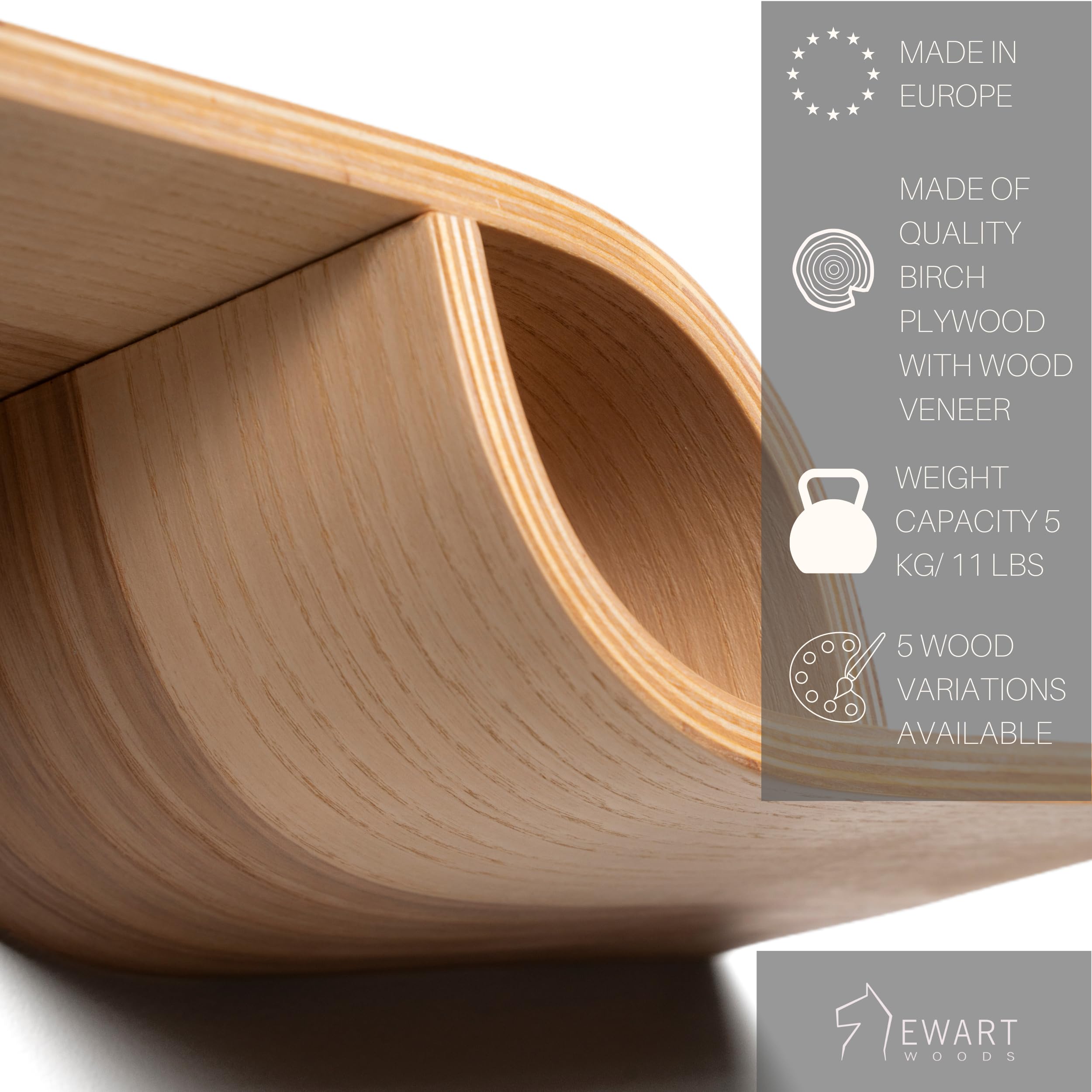 EWART WOODS Mensola Sospesa A S In Legno Ciliegio – Geometrica E Decorativa 54x60x13 Cm