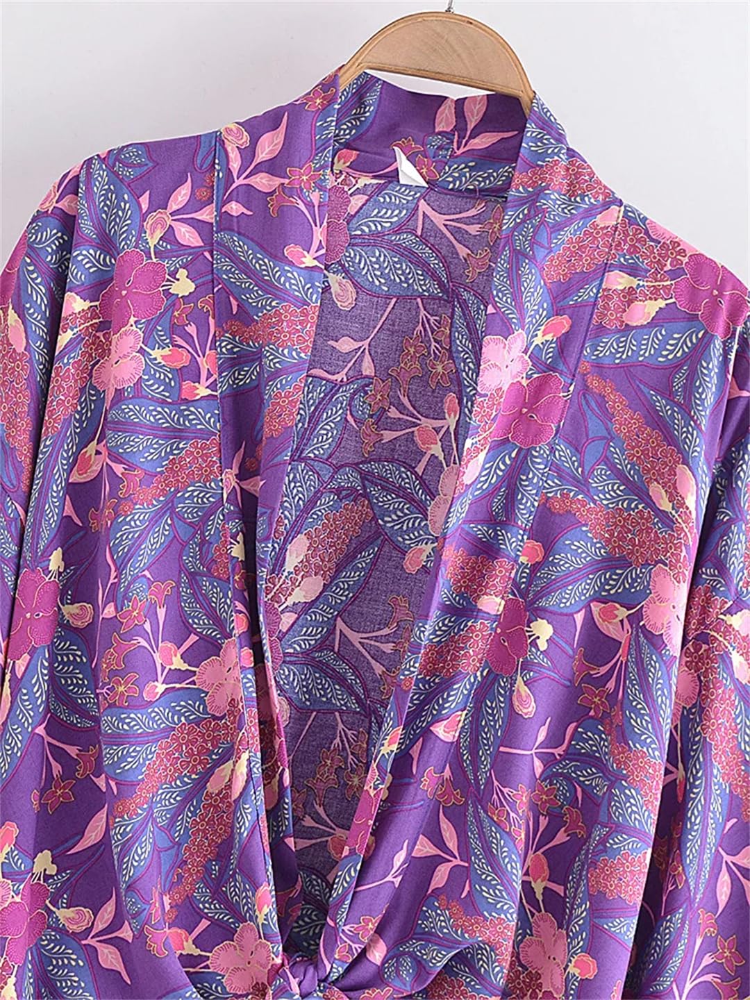 Disimlarl Costumi da bagno corti da donna kimono floreale maniche a pipistrello rayon bohemien bikini copricostume da spiaggia