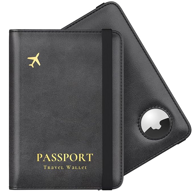 Stouchi Passport Holder, Black-Gilded, Fashion Simple Multiple