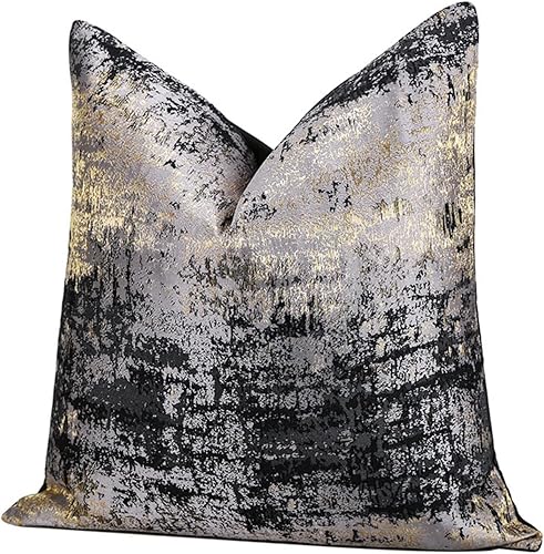 Miniatura 2 de Fundas de cojín decorativas geométricas negras de 18 x 18 pulgadas, fundas de cojín europeas modernas de lujo para sofá, cama, sala de estar