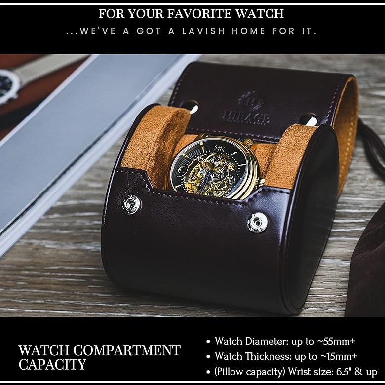 Personalised handmade leather watch case / Single watch case / leather
