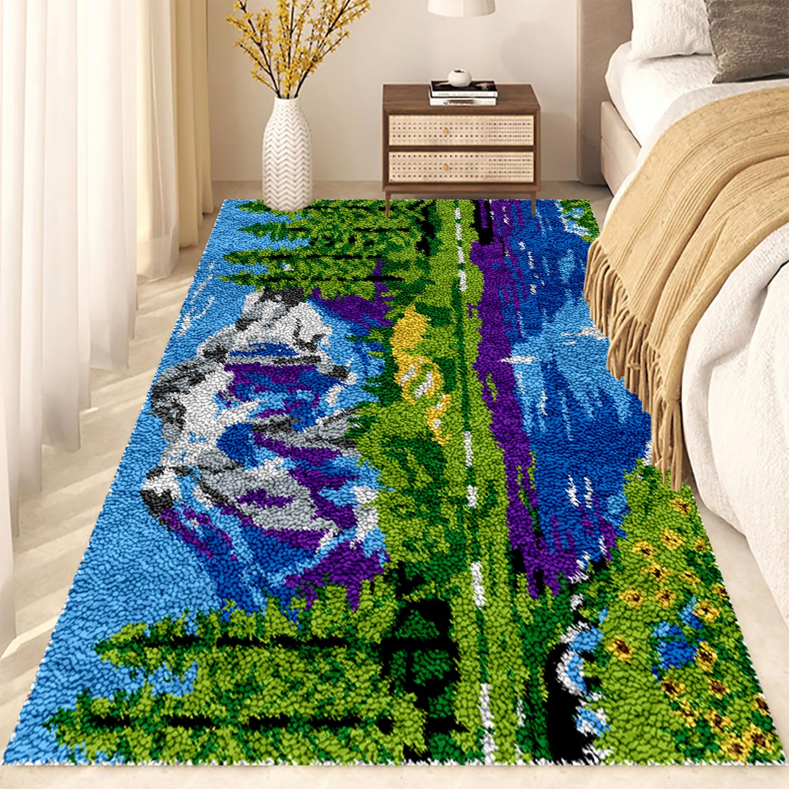 Kit Gancio a chiavistello Tappeto Fai da Te Tappeto Kit da Ricamo Kit Gancio Latch Tappeto Fare Realizzazione Tappeti Kit Kit Tappetini di 3D Grandi Dimensioni Fatti A Mano 69 x 102 cm
