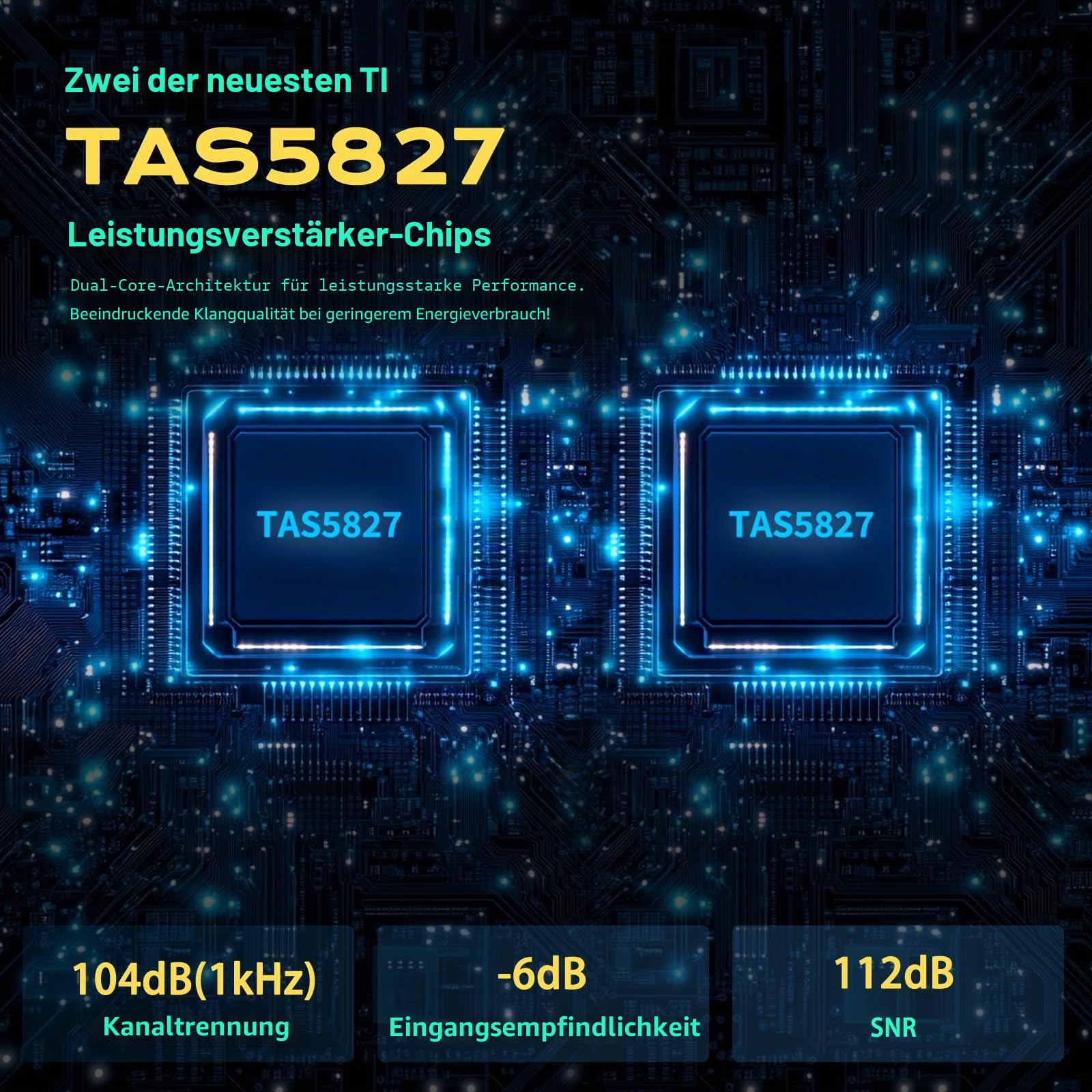 SMSL DA100 Leistungsverstärker 100W TI TAS5827 *2 Class-D-Verstärker Hoch-/Tiefpass 2.1 Subwoofer Bluetooth 5.3 Elektronische Lautstärkeregelung Stereo-Verstärker BT/USB/HDMI (ARC)/Optisch/Line-In
