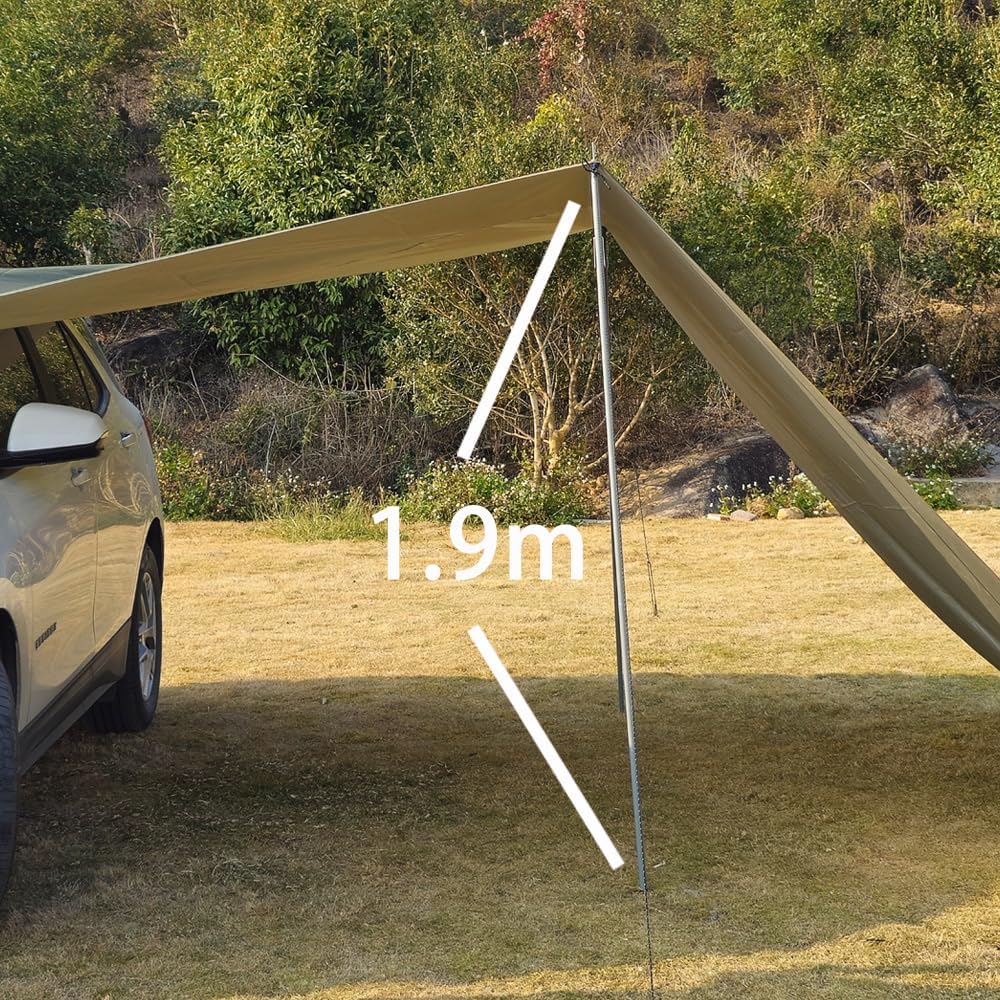 10x16 ft Car Side Awning with Pole Outdoor Camping Tent Tarp Waterproof Canopy Shade Sun Shelter (Olive Green) 10x16 ft Car Side Awning with Pole Outdoor Camping Tent Tarp Waterproof Canopy Shade Sun Shelter (Olive Green)