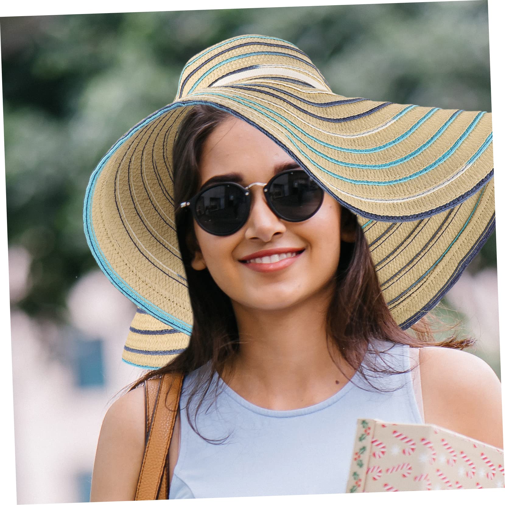 Cappello da Sole Donna Falda Larga in Paglia, Modellabile e Ripiegabile per Spiaggia, Viaggio e Estate
