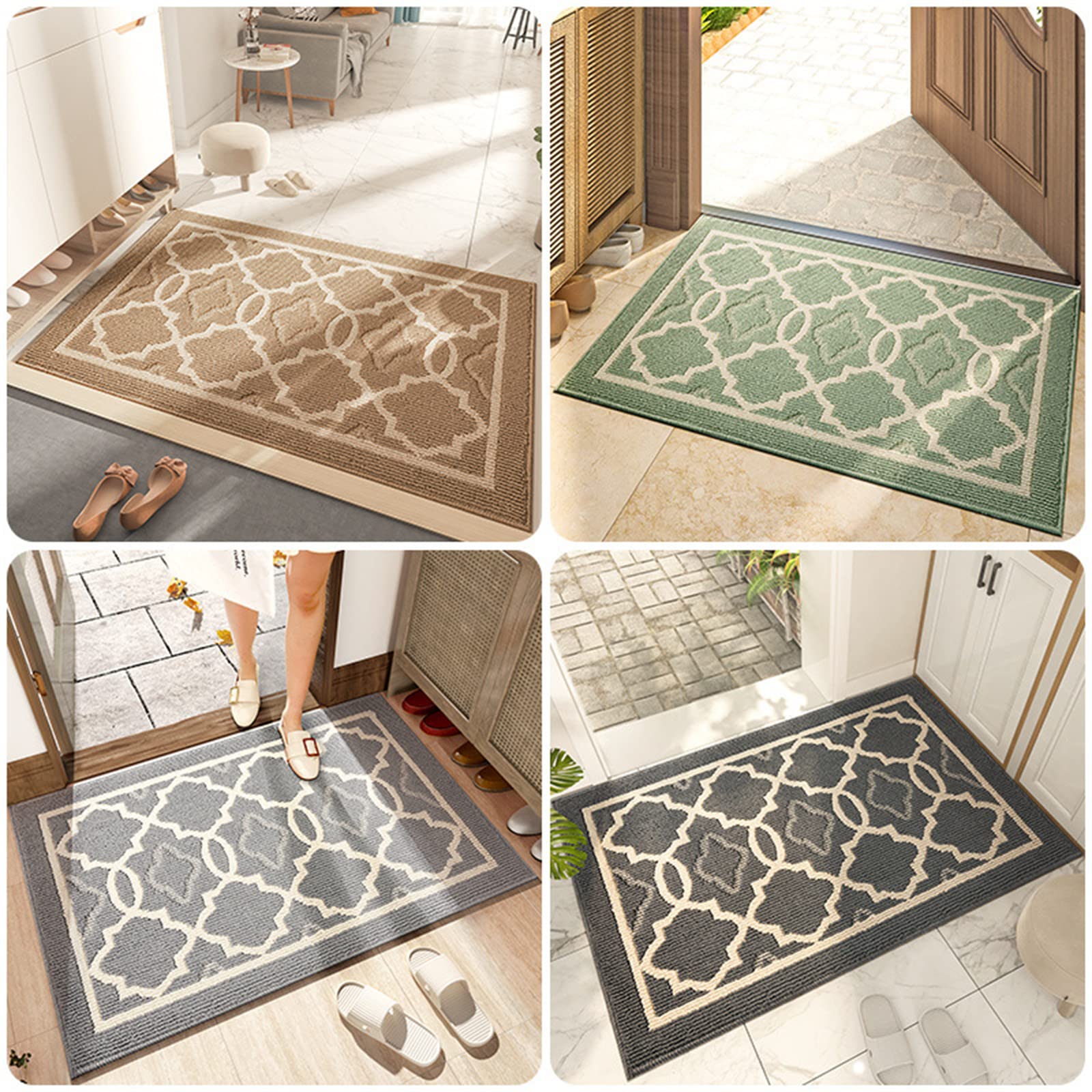 Zerbino Ingresso Casa Tappeto Entrata Interno, Esterno Impermeabile, Facile da Pulire, per Garage, Foyer Anteriore, Fienile, Pool House, Patio, Camera(Size:60 * 90cm,Color:Cachi)
