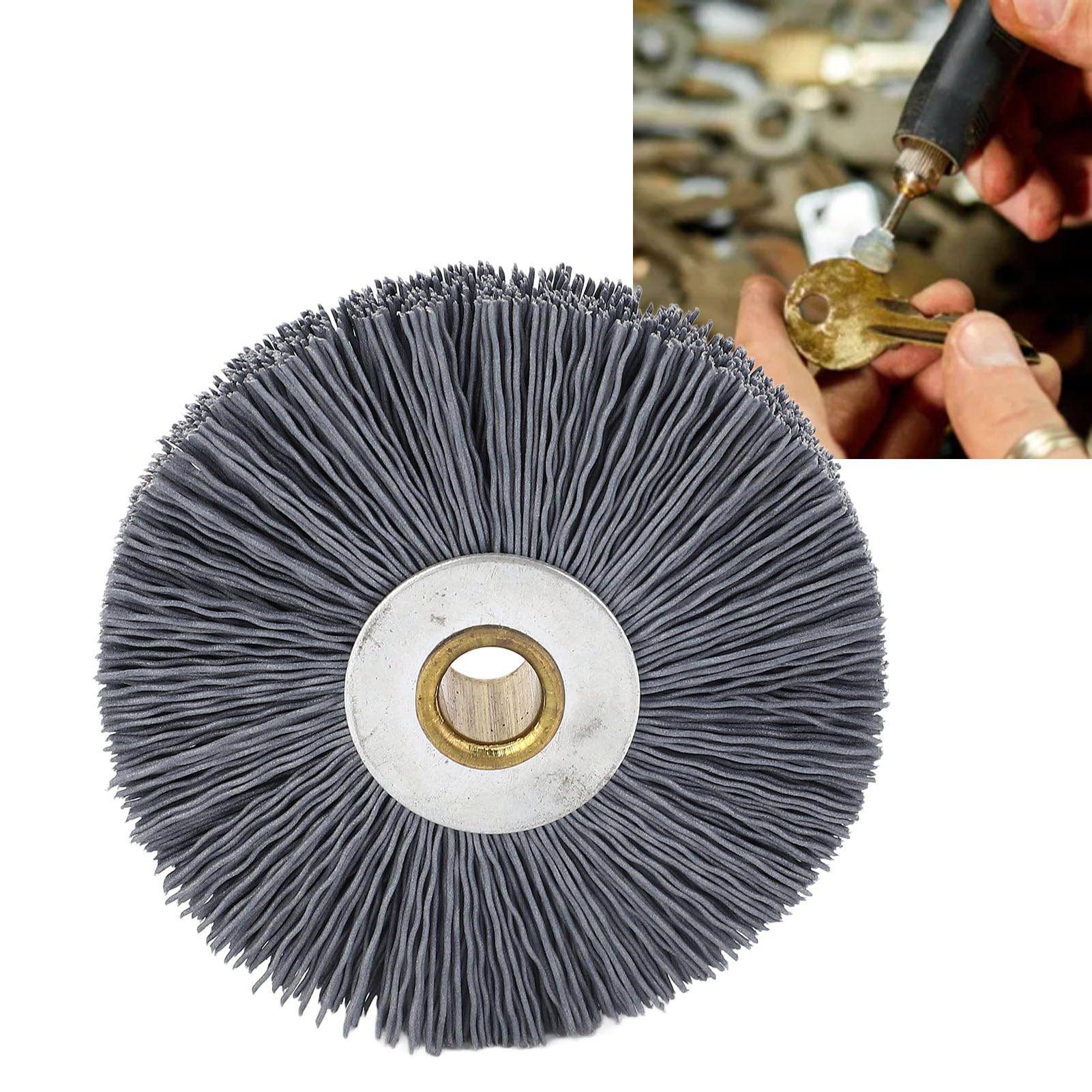 Spazzola per Macchina, Disco Deburring Nylon Acciaio 80x20x10mm