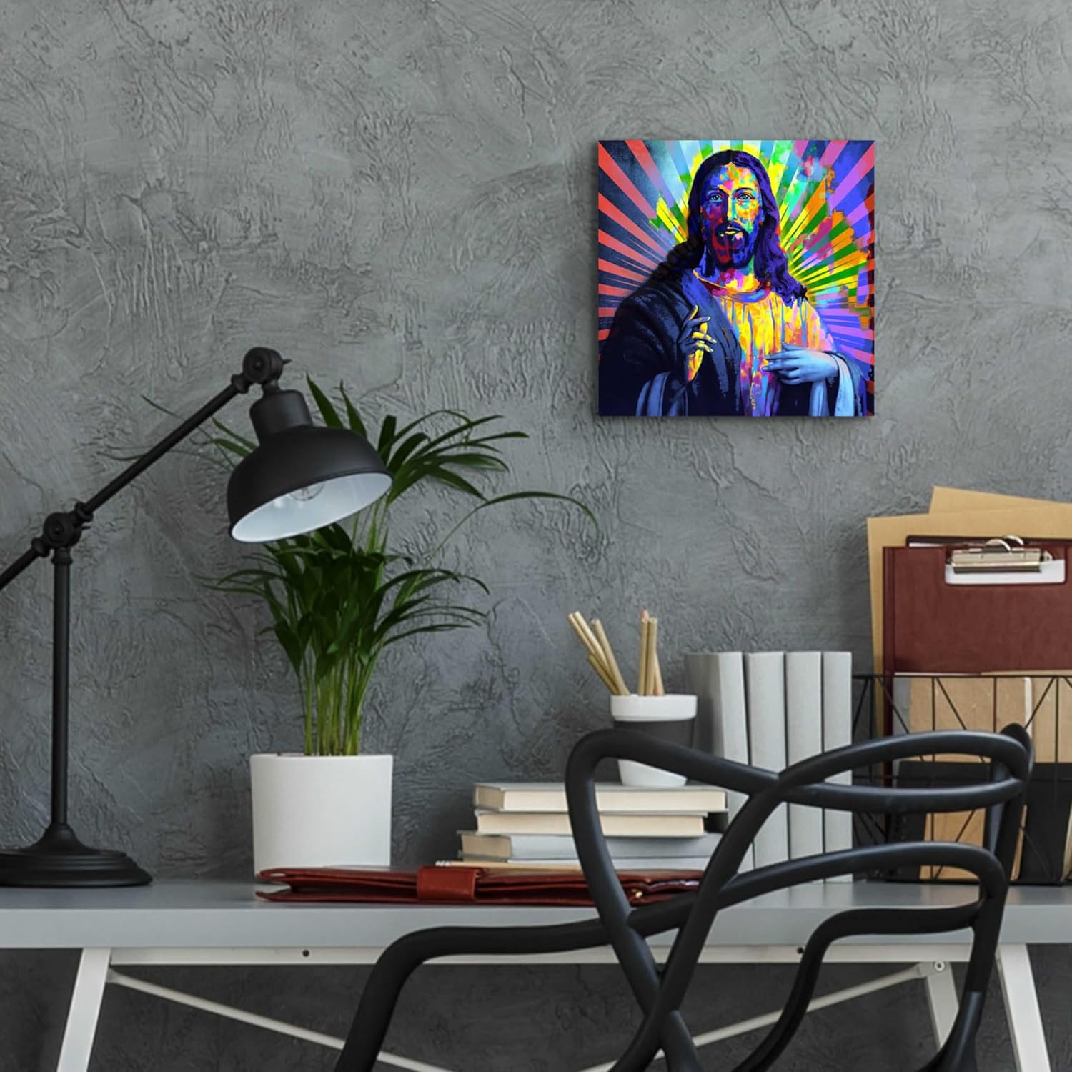 Epic Art 'Colorful Christ I Portfolio, Acrylic Glass Wall Art, 12"x12"