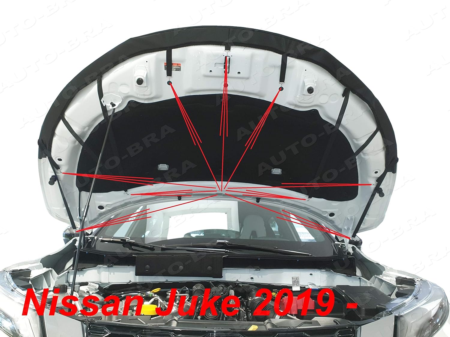 AB3-00545 CAR Hood Bra Compatible with Nissan Juke Since 2019 Front End Nose Mask Bonnet Bra STONEGUARD Protector Tuning