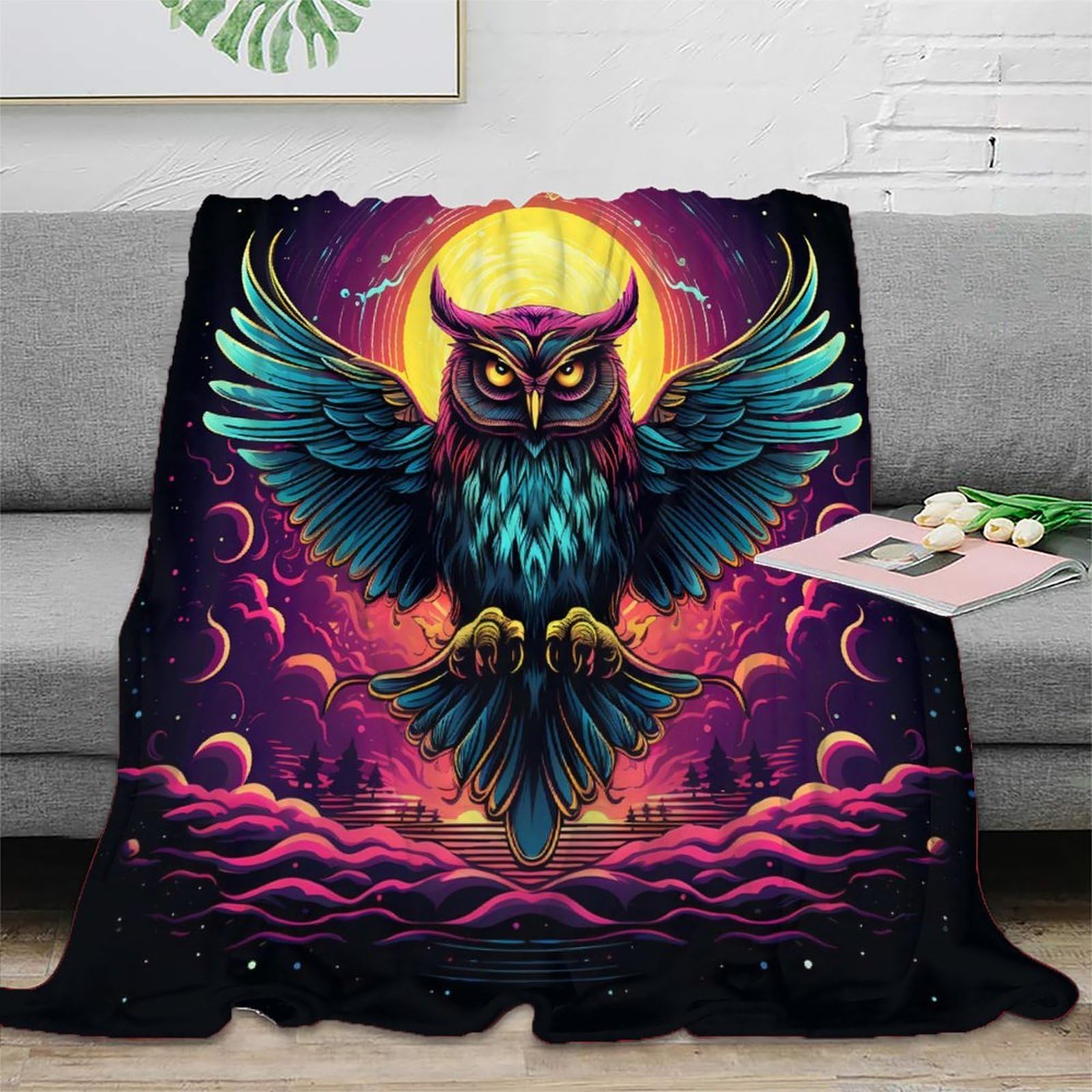 Couverture hibou 3D cadeau idéal fantastique pour anniversaire et fête