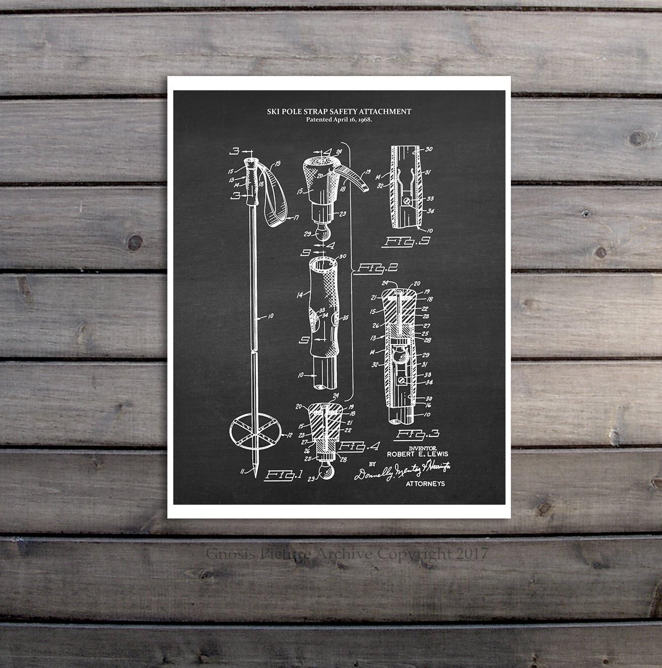 Ski Decor for Home Set of 6 Unframed Ski Patent Prints Patents_SKi_Chk6A