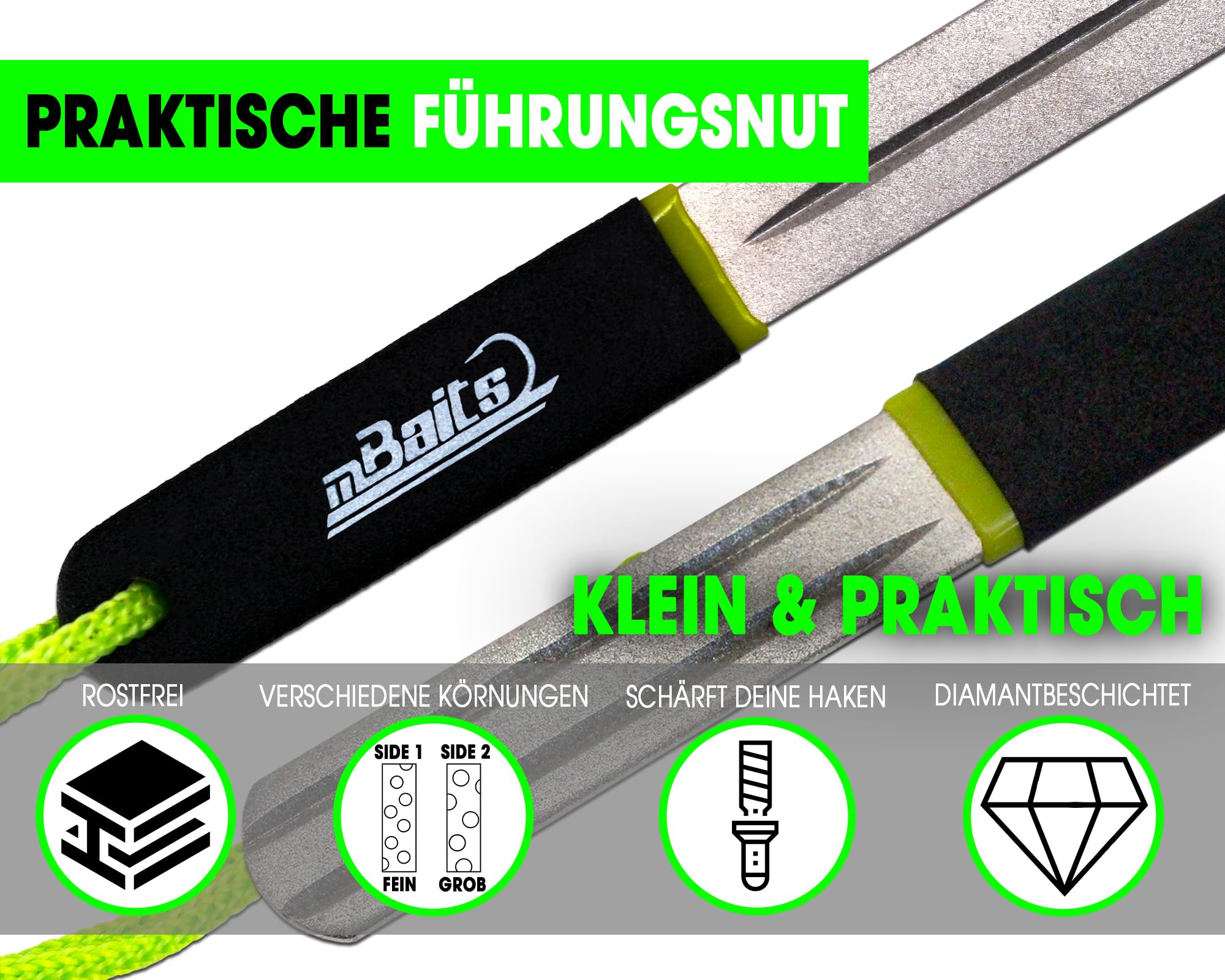 Zeck Hook Sharpener  Angelhaken-Schrfer, Grn/grau, Swasser, Inkl. EAN  4260365051451