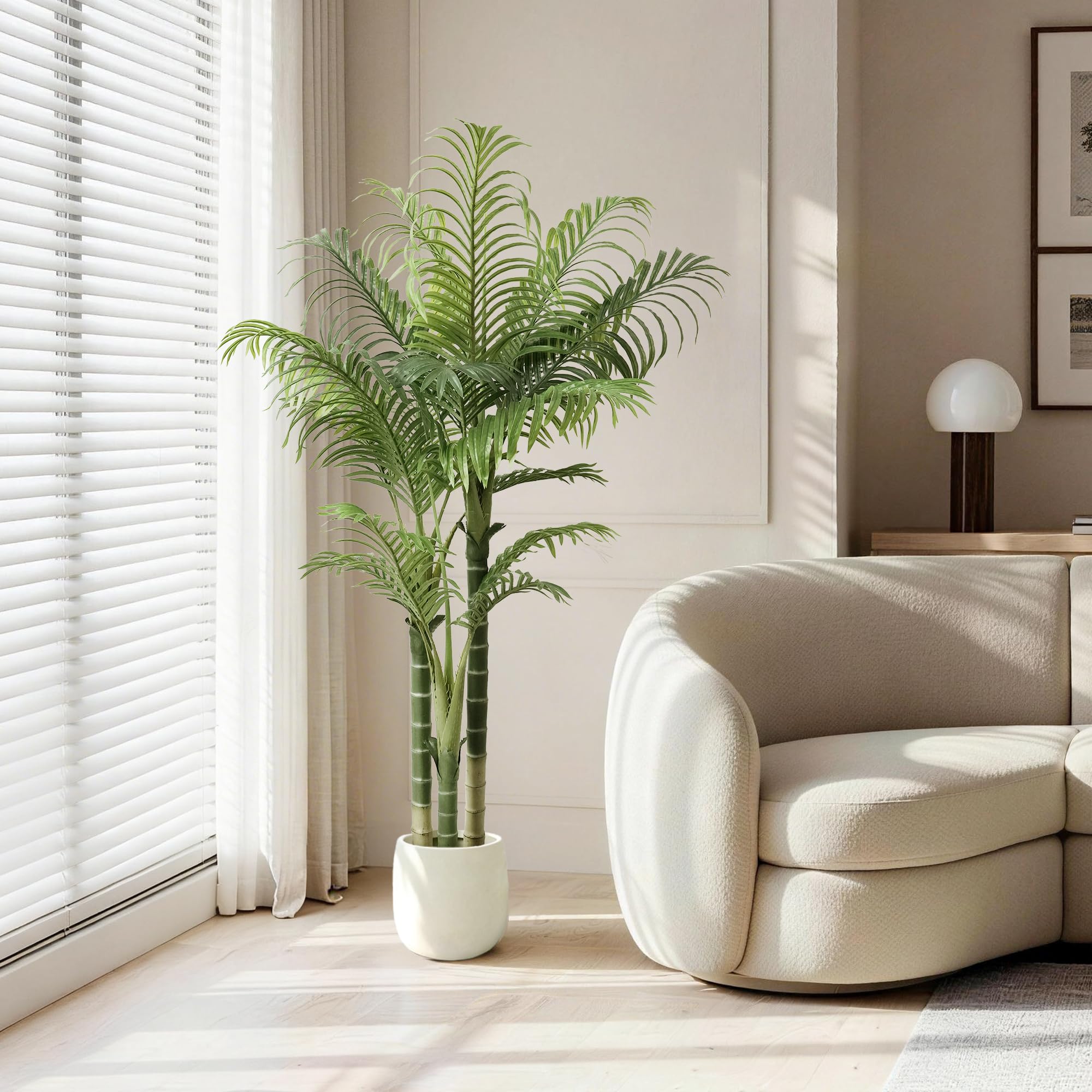 Künstliche Palme, Künstliche Pflanzen groß im Topf Plastik Palme Künstliche Palmen wie echt Fake Plants für Wohnzimmer Balkon Schlafzimmer Büro