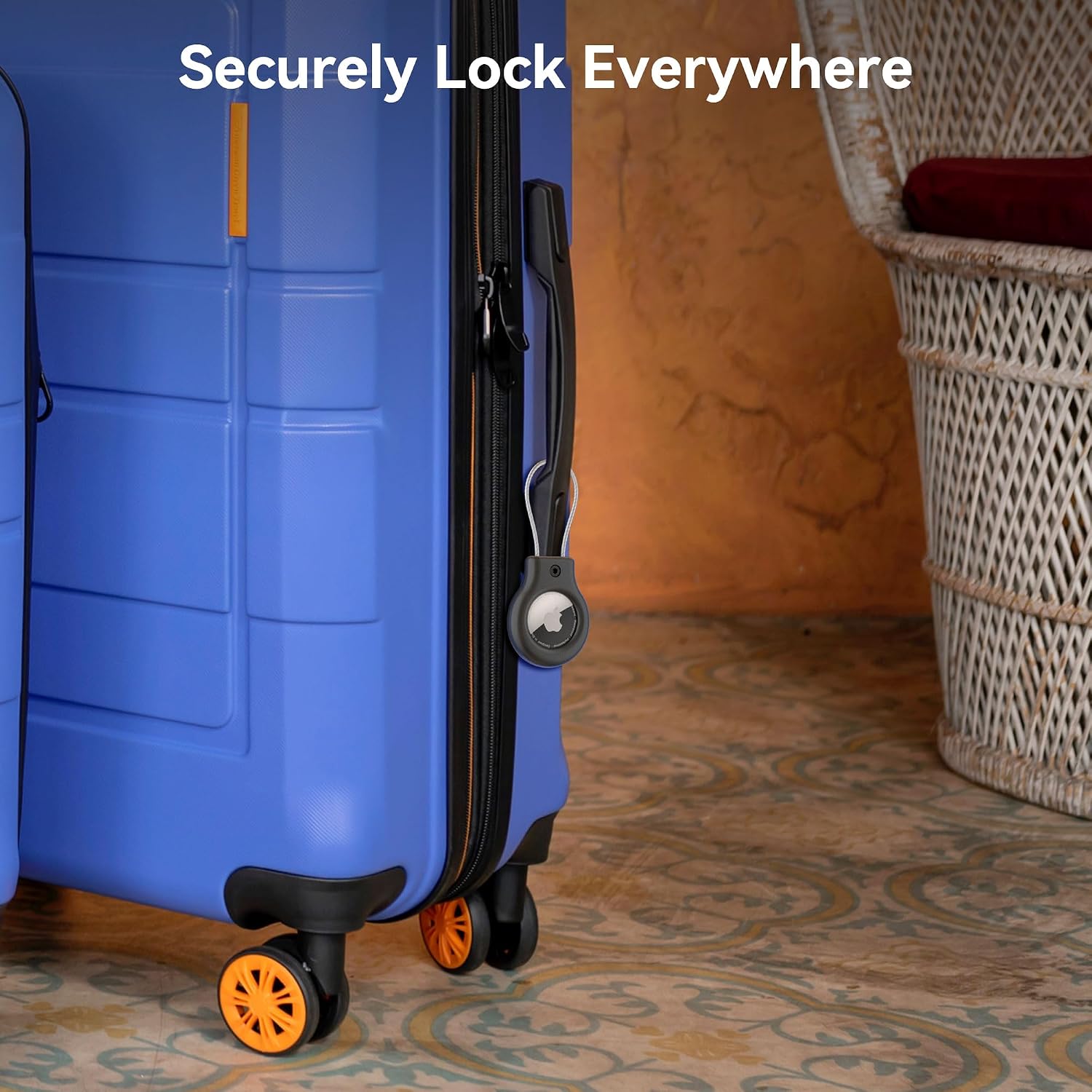 All Metal Secure Holder for Airtag and Moto Tag/Tag 2 with Wire Cable image 3