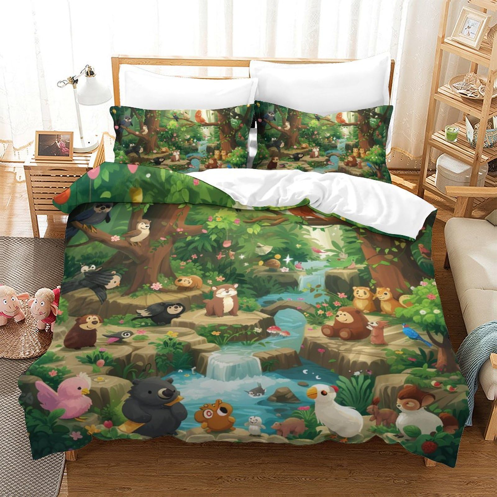 Housse de couette jungle 200x200 pour une chambre parentale exotique