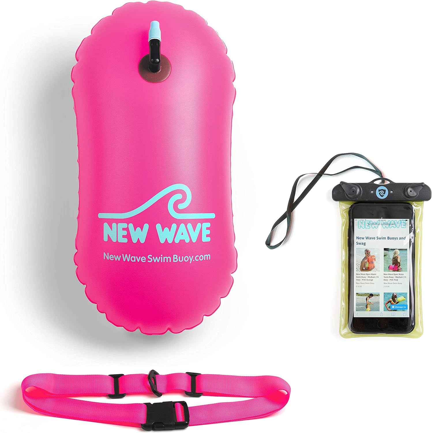 New Wave Swim Bubble Pink and Phone Pouch Bundle