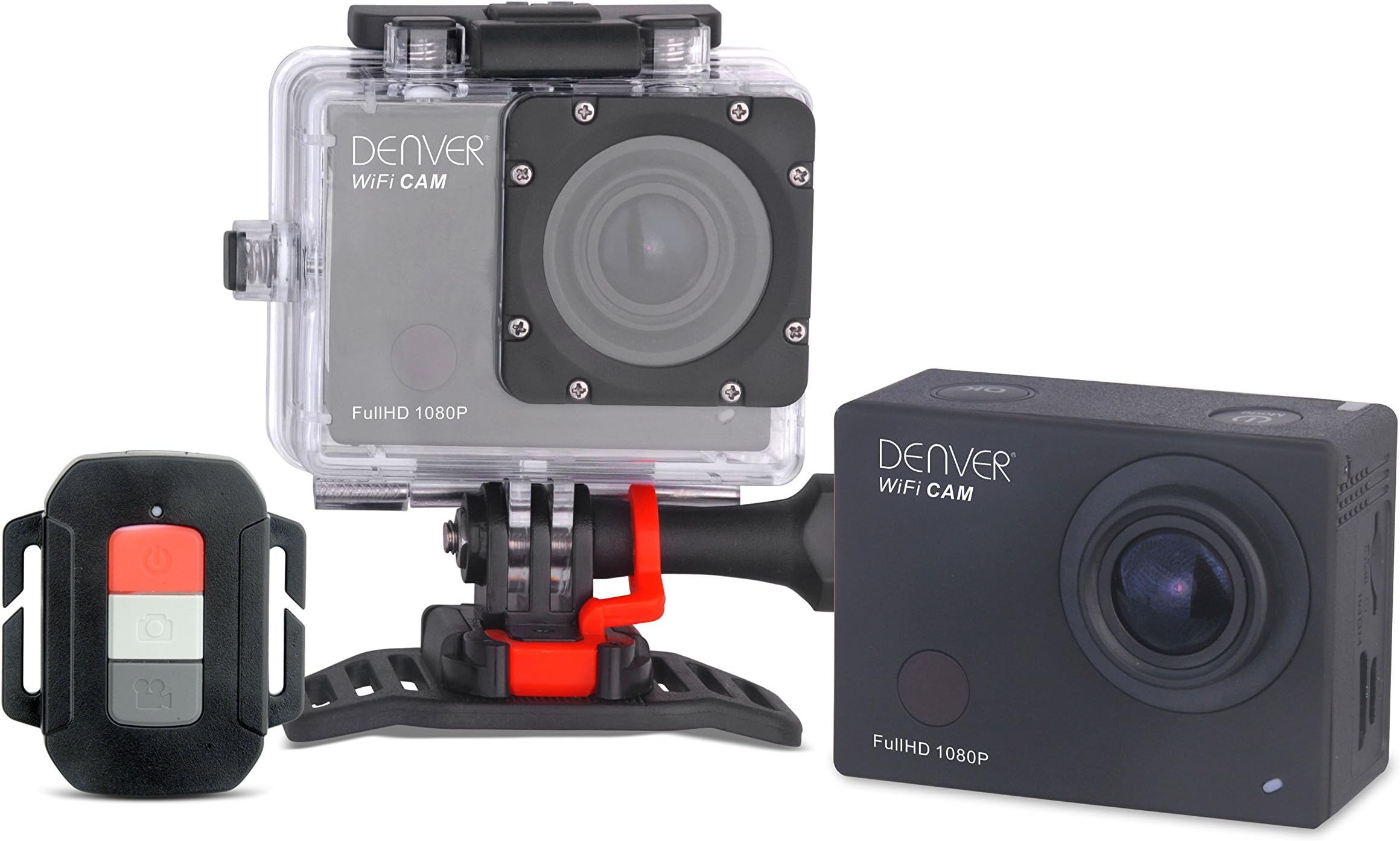 DENVER ACT-8030W FULL HD, 16MP ACTION CAMERA WITH TWO INCH LCD DISPLAY, 45M WATERPROOF, WI-FI APP AND REMOTE
