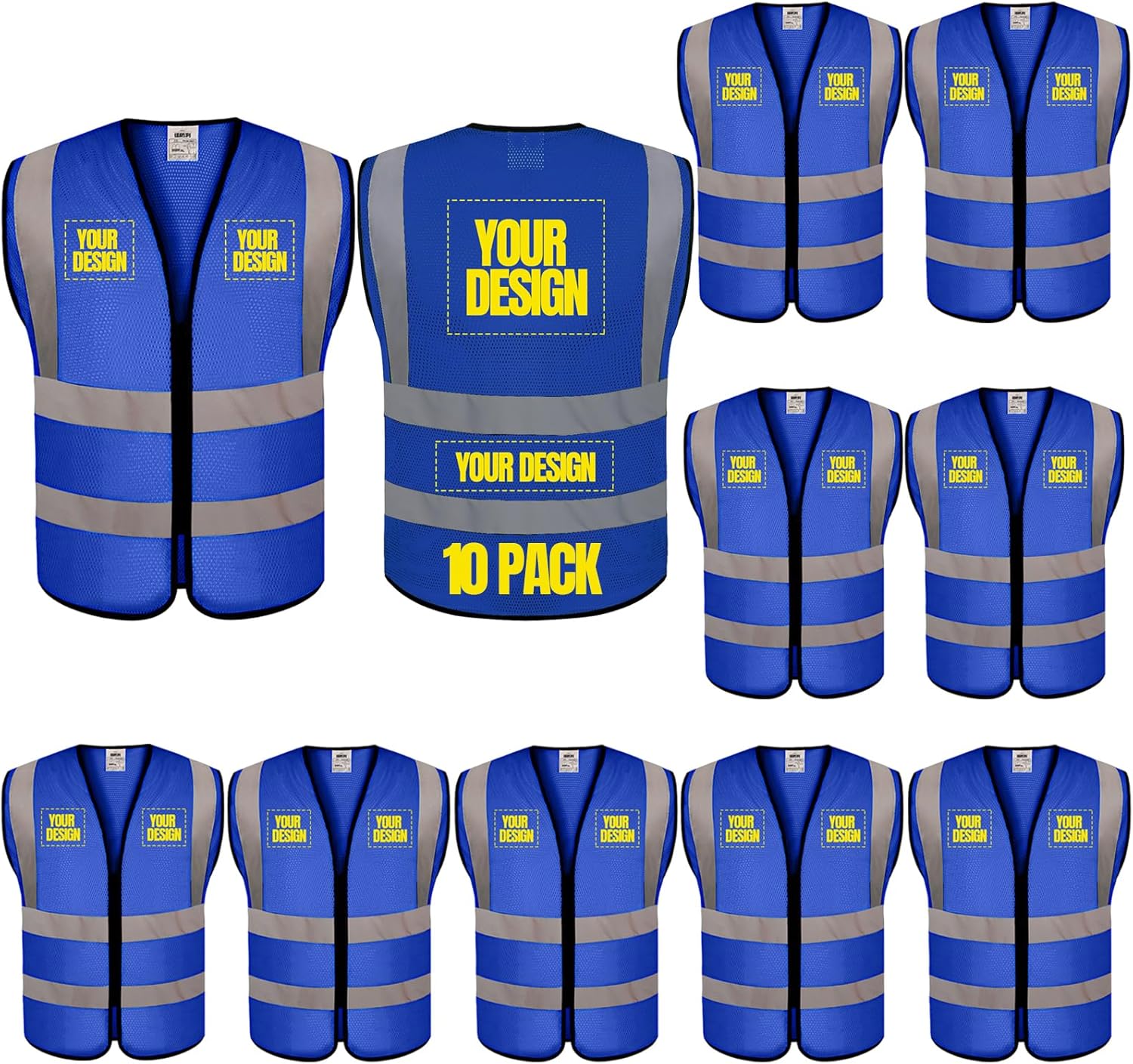 BeautyWill Chaleco de seguridad personalizado Clase 2 Chaleco reflectante de alta visibilidad