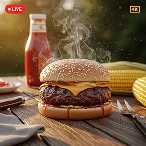 Backyard BBQ Burgers 🍔🔥 Grill Fire Sounds, Summer Cooking Music & Outdoor Food Ambience