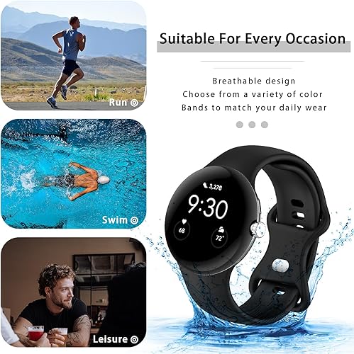 Miniatura 21 de Band Compatible with Google Pixel Watch 1/2/3/4 (41mm), Soft Silicone Sport Replacement Straps Bracelet for Google Pixel Watch 41mm