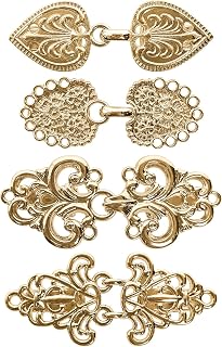 4-Piece Vintage Sweater Swirl Cape Cloak Clips for Dress Retro Cardigan Shawl Collar Clasp Dress Shirt Button Clip for Gir...