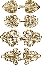Pack of 4 Vintage Jumper Swirl Clip, Cape Clips for Dresses, Retro Cardigan Clip, Shawl Collar Closure, Dress Shirt Button Clip for Girls, Women