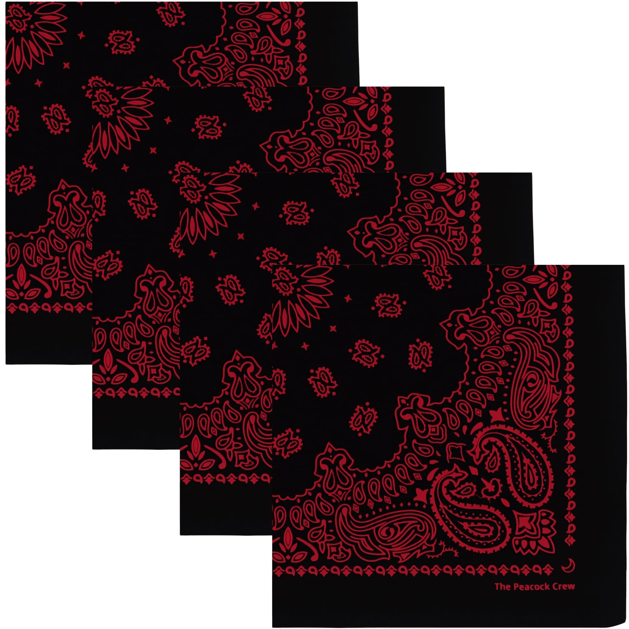 The Peacock Crew Premium Soft Cotton Bandanas Pack for Men and Women Paisley 22 x 22 inches