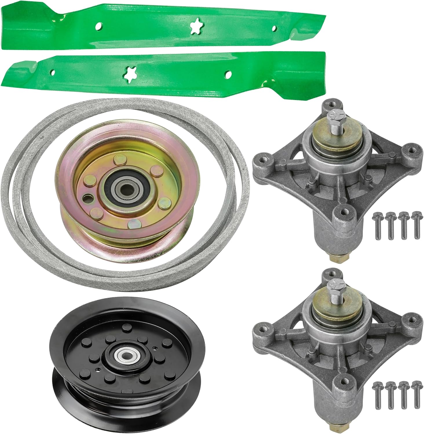 Caltric 42" Deck Spindle Blade Belt Pulley Rebuild Kit Compatible With Craftsman DYS4500 42" Deck